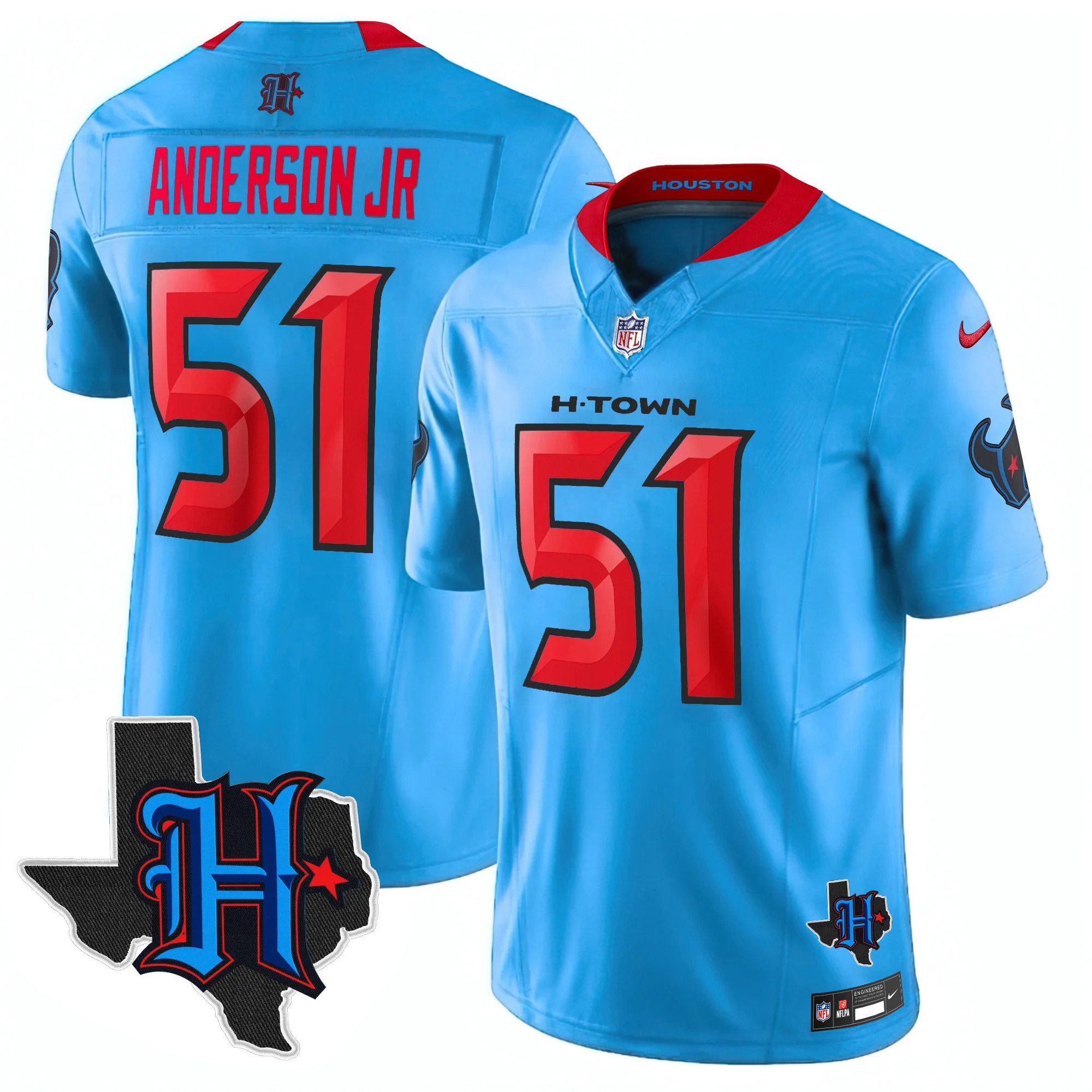 Men's Houston Texans 2025 Texas Patch Vapor Limited Jersey V2 - All Stitched
