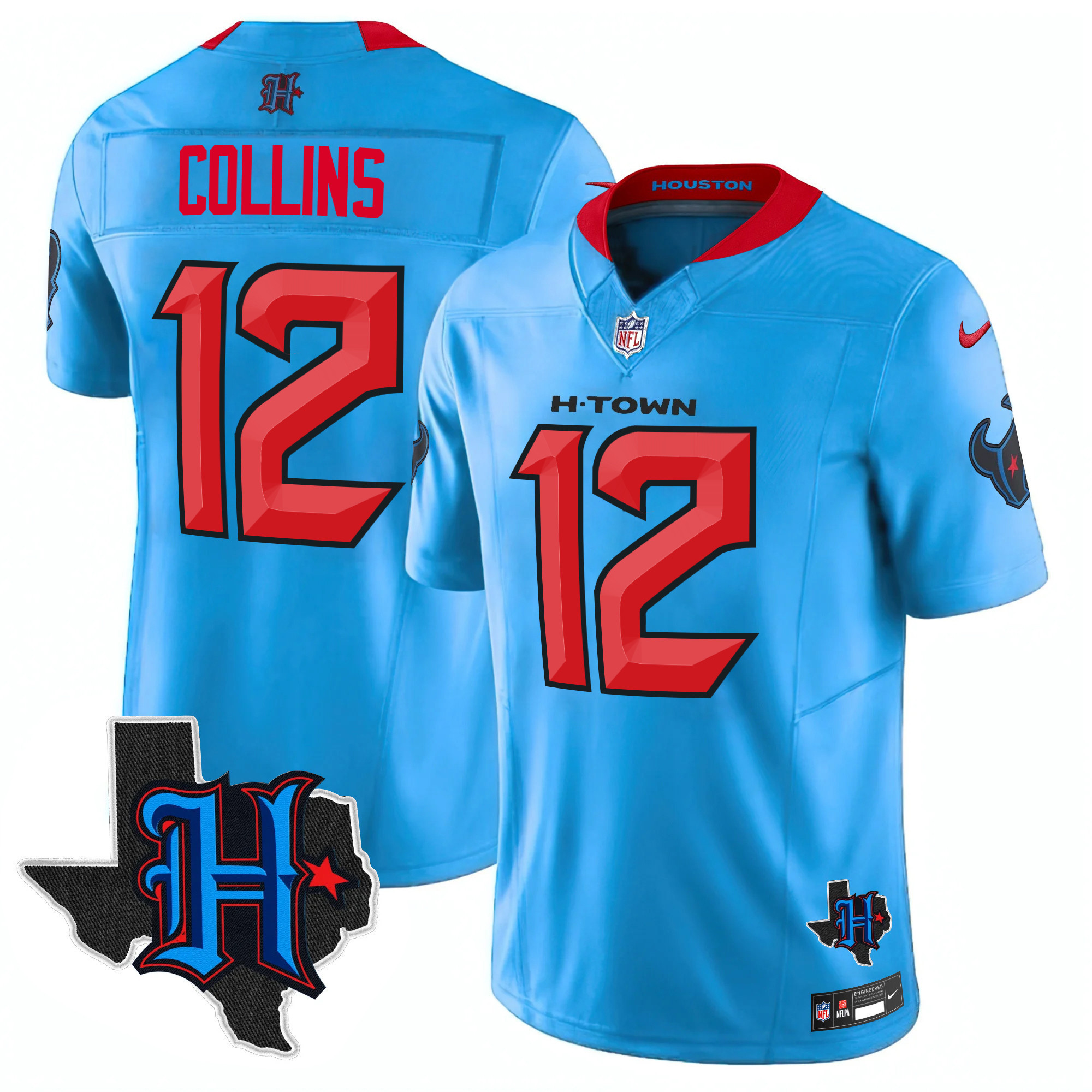 Men's Houston Texans 2025 Texas Patch Vapor Limited Jersey V2 - All Stitched
