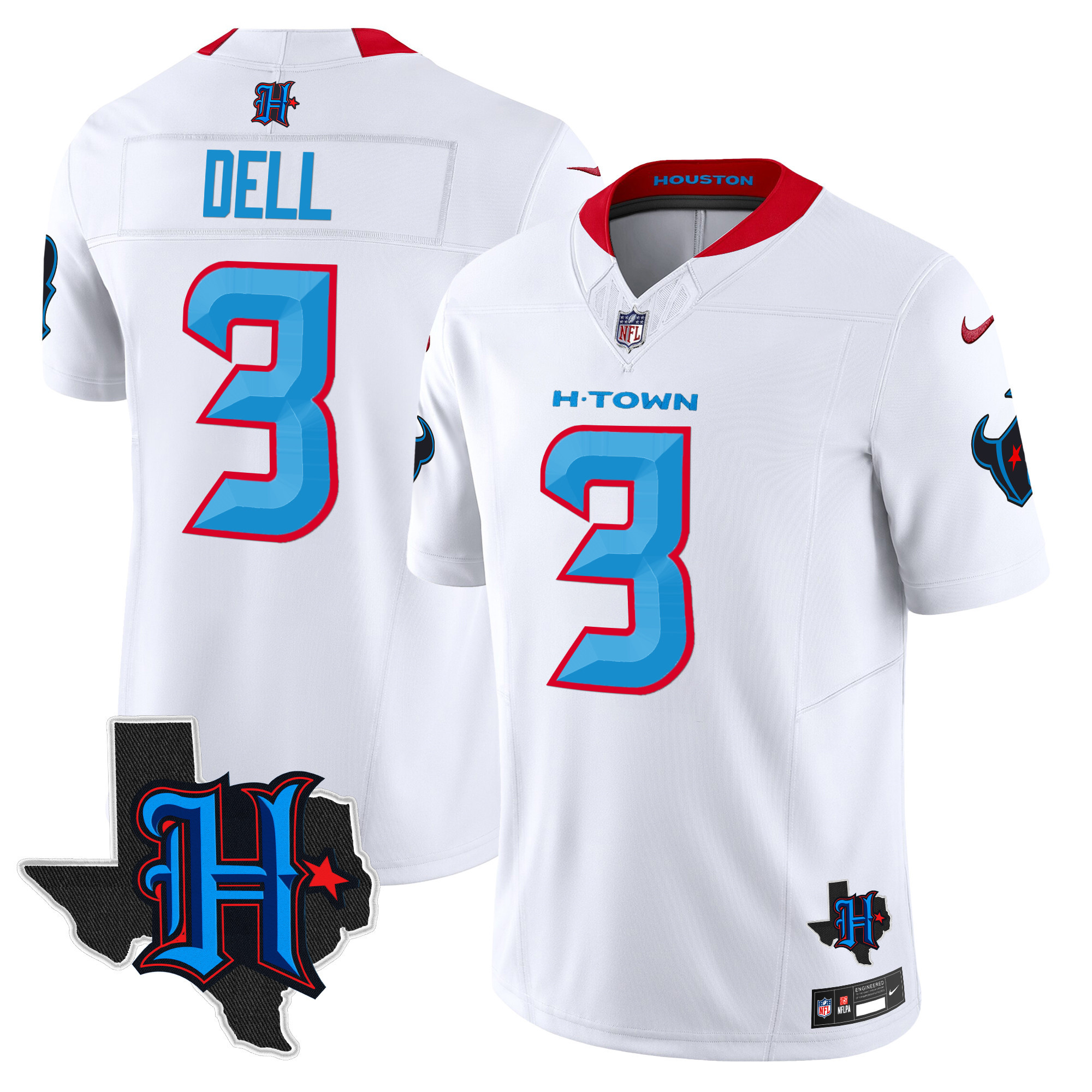 Men's Houston Texans 2025 Texas Patch Vapor Limited Jersey V2 - All Stitched