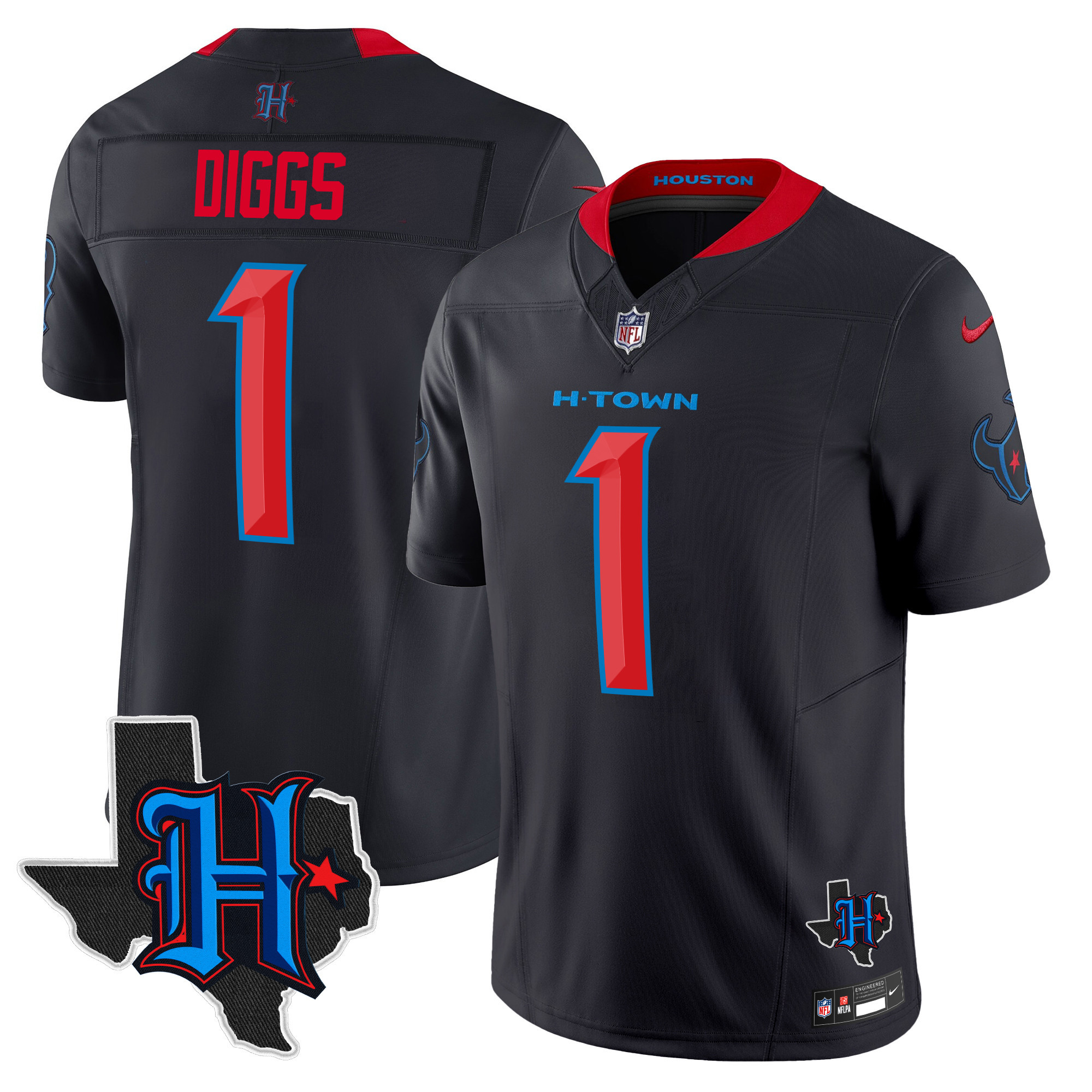 Men's Houston Texans 2025 Texas Patch Vapor Limited Jersey V2 - All Stitched