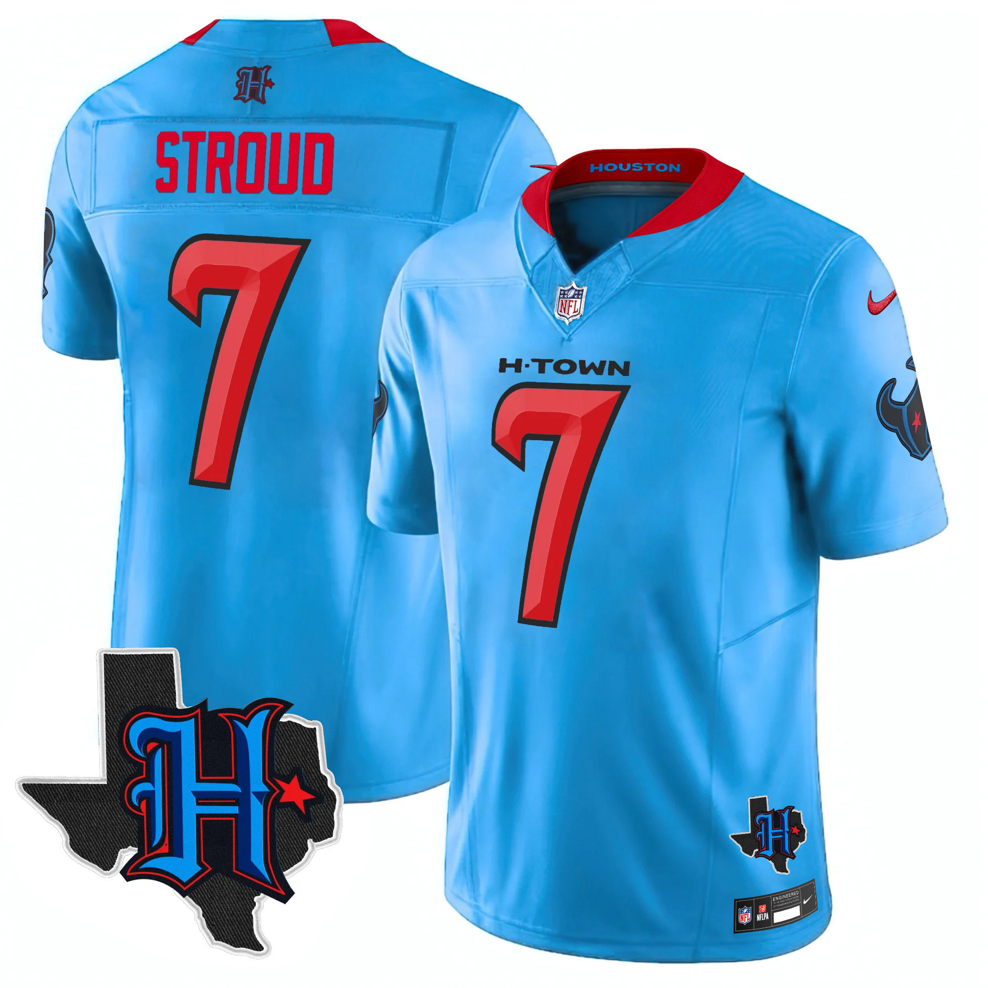 Men's Houston Texans 2025 Texas Patch Vapor Limited Jersey V2 - All Stitched