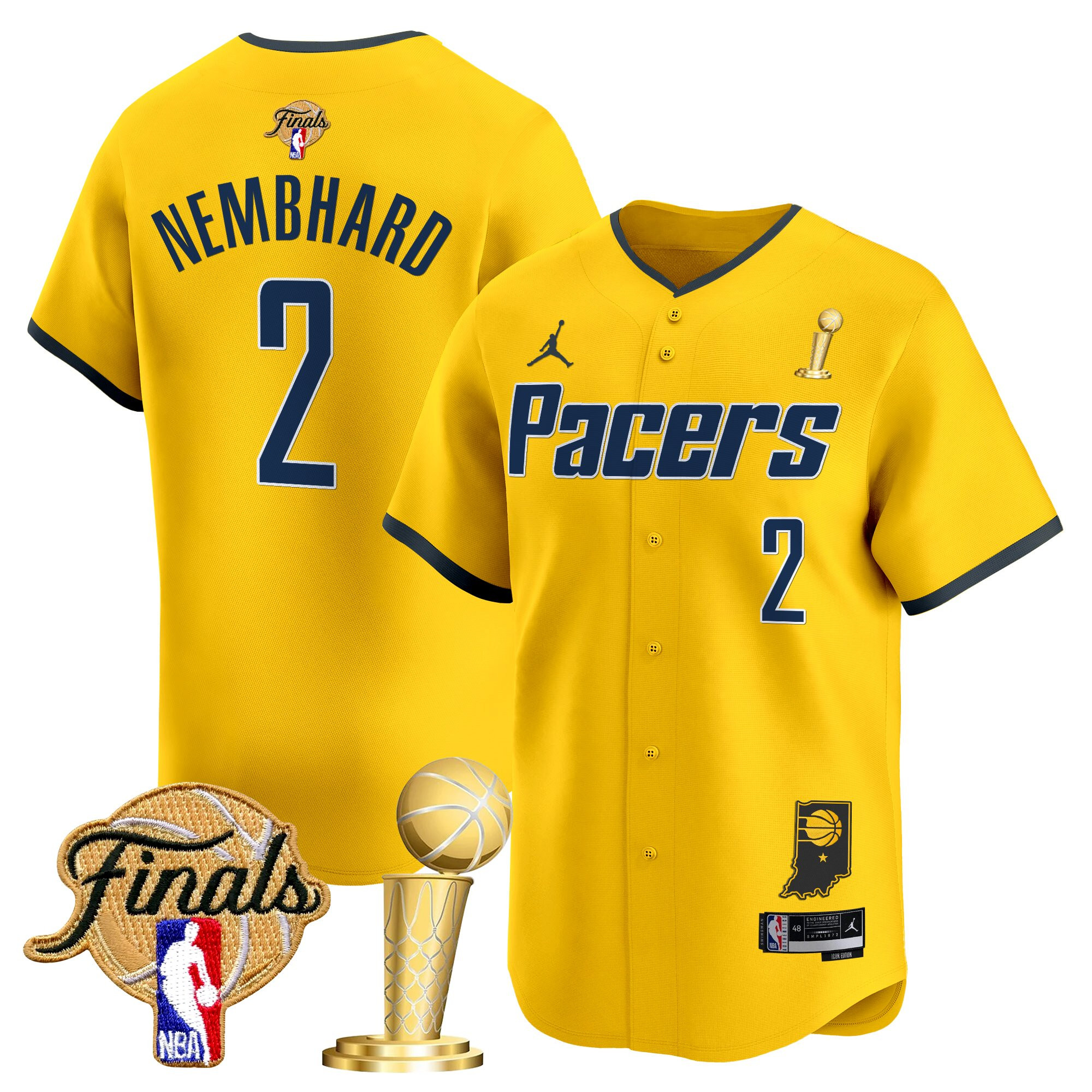 Men's Indiana Pacers 2025 Champions Vapor Baseball Jersey - All Stitched