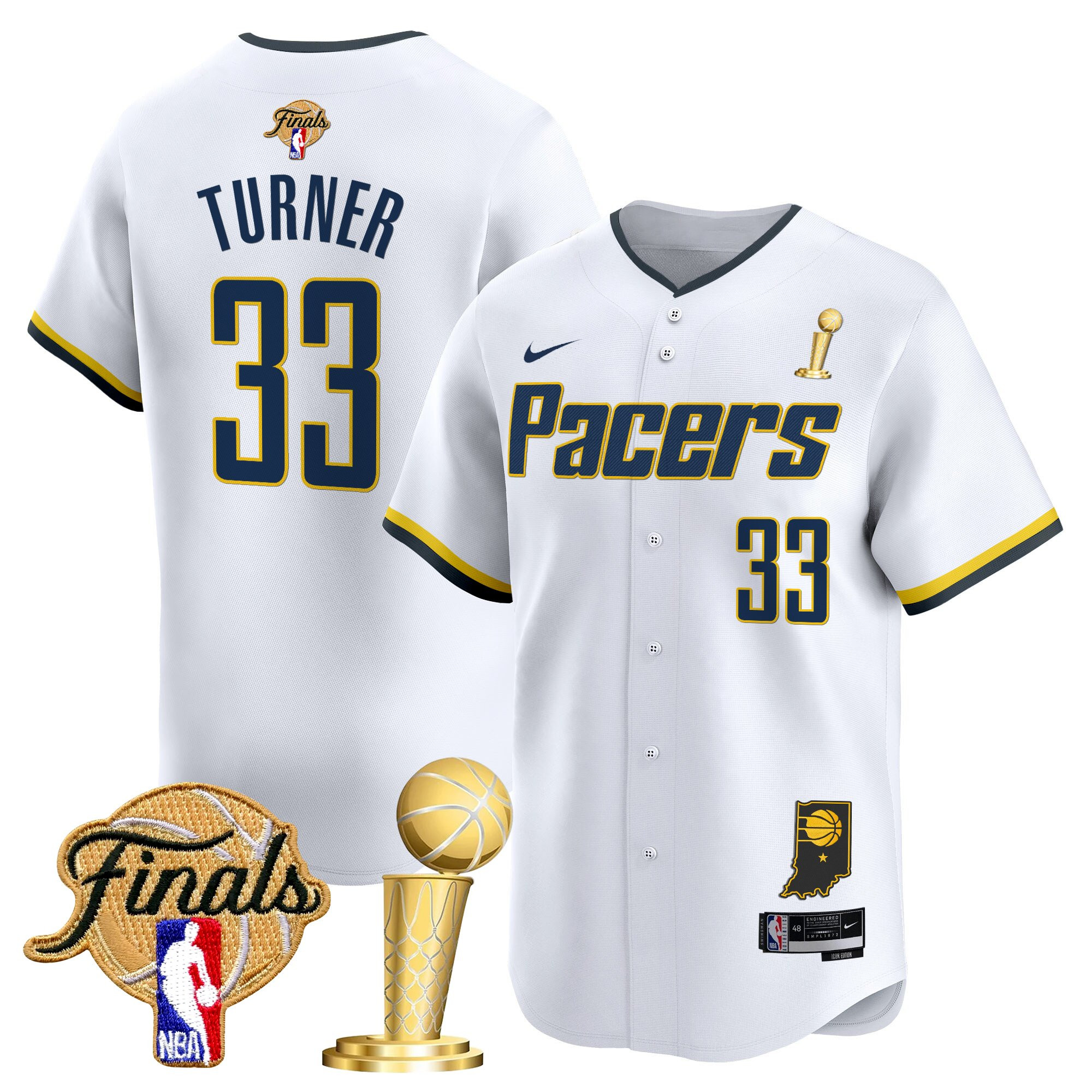 Men's Indiana Pacers 2025 Champions Vapor Baseball Jersey - All Stitched