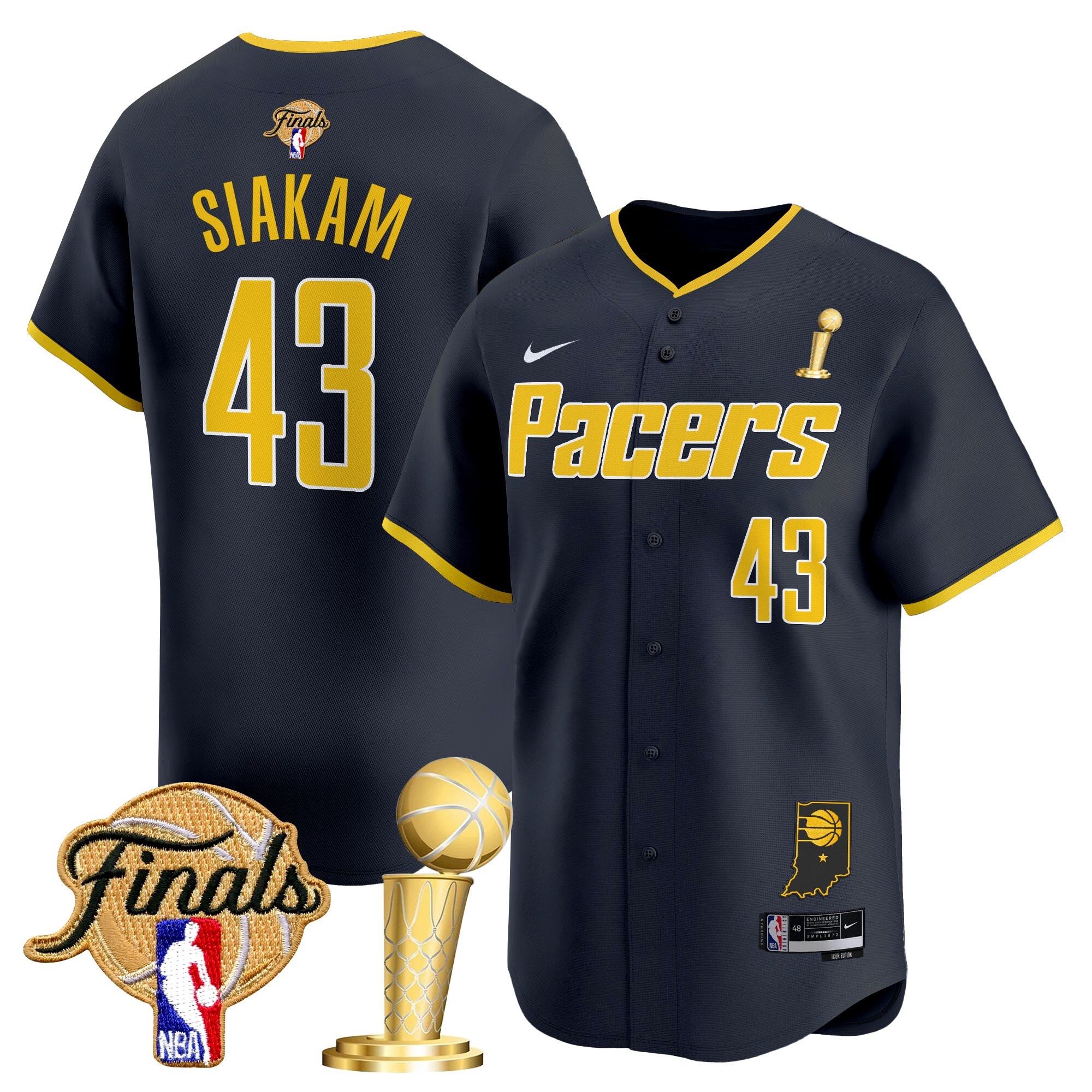 Men's Indiana Pacers 2025 Champions Vapor Baseball Jersey - All Stitched