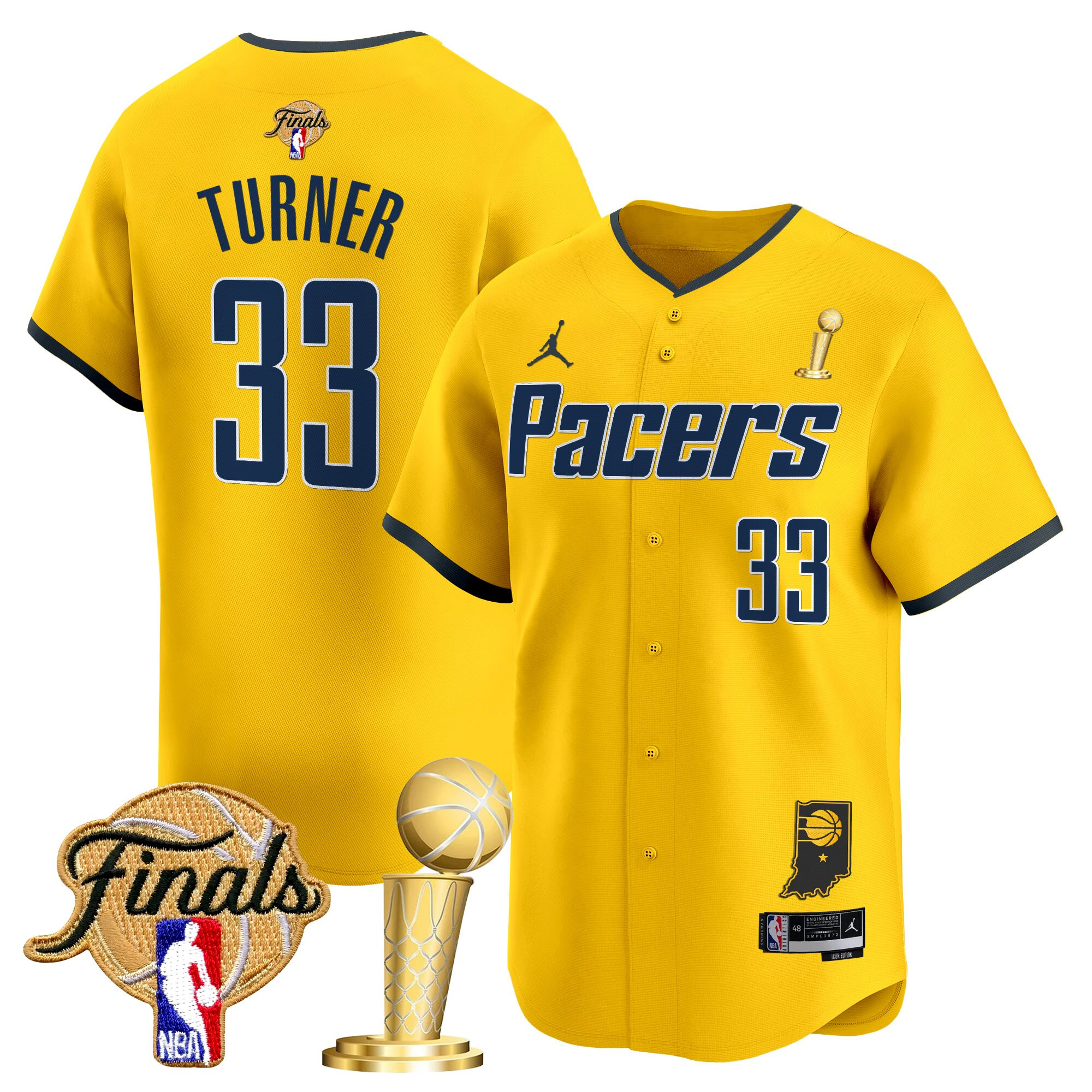 Men's Indiana Pacers 2025 Champions Vapor Baseball Jersey - All Stitched