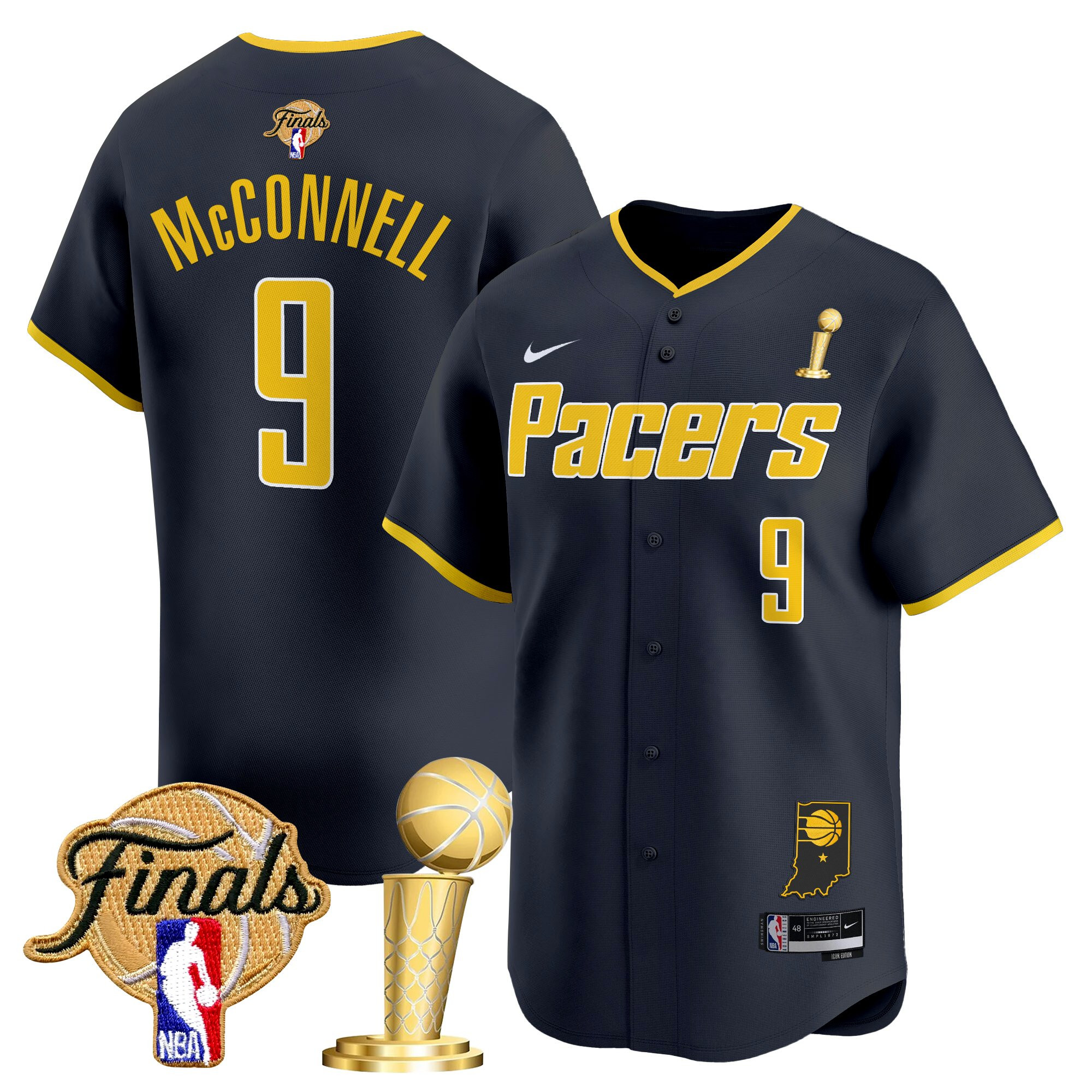 Men's Indiana Pacers 2025 Champions Vapor Baseball Jersey - All Stitched
