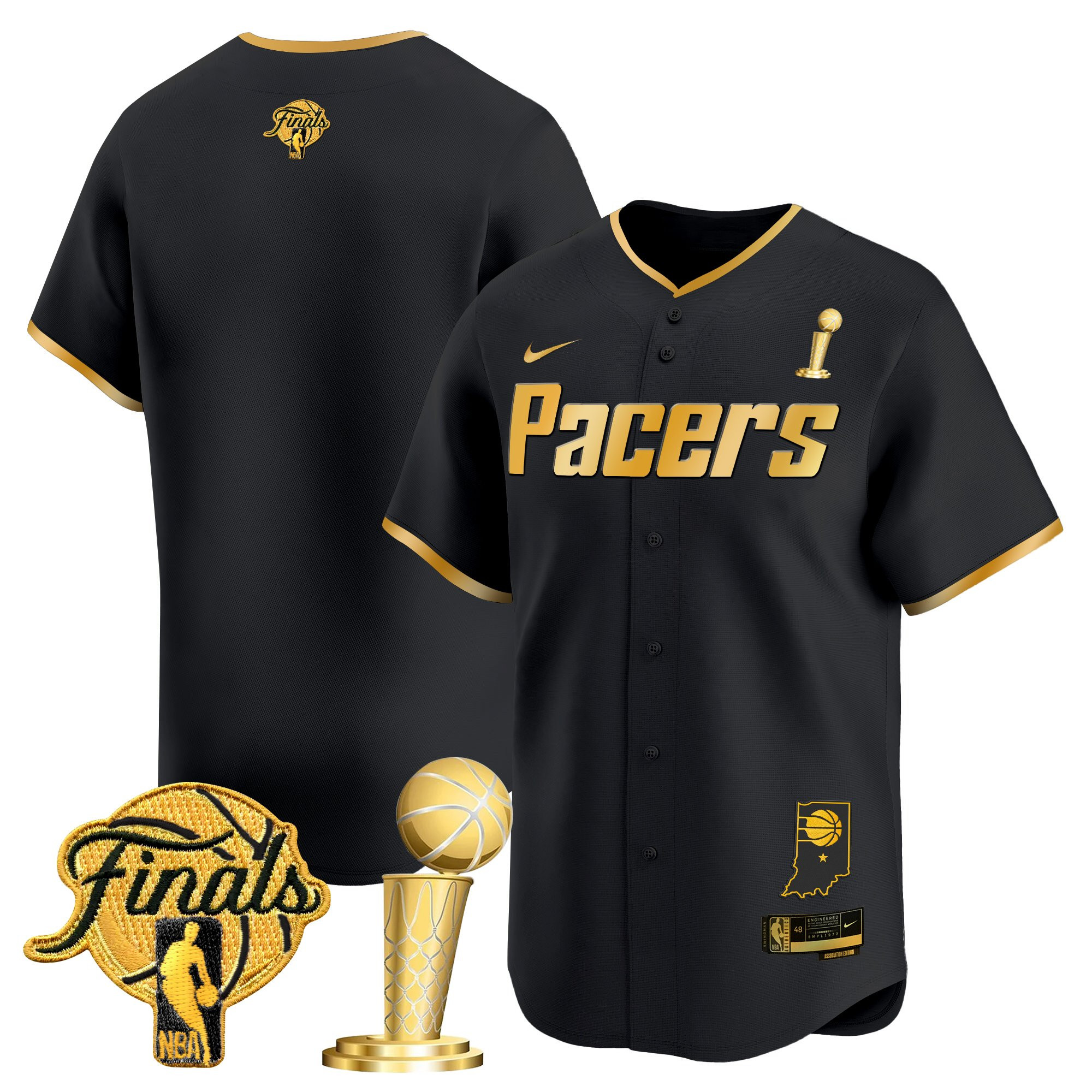 Men's Indiana Pacers 2025 Champions Vapor Baseball Jersey - All Stitched