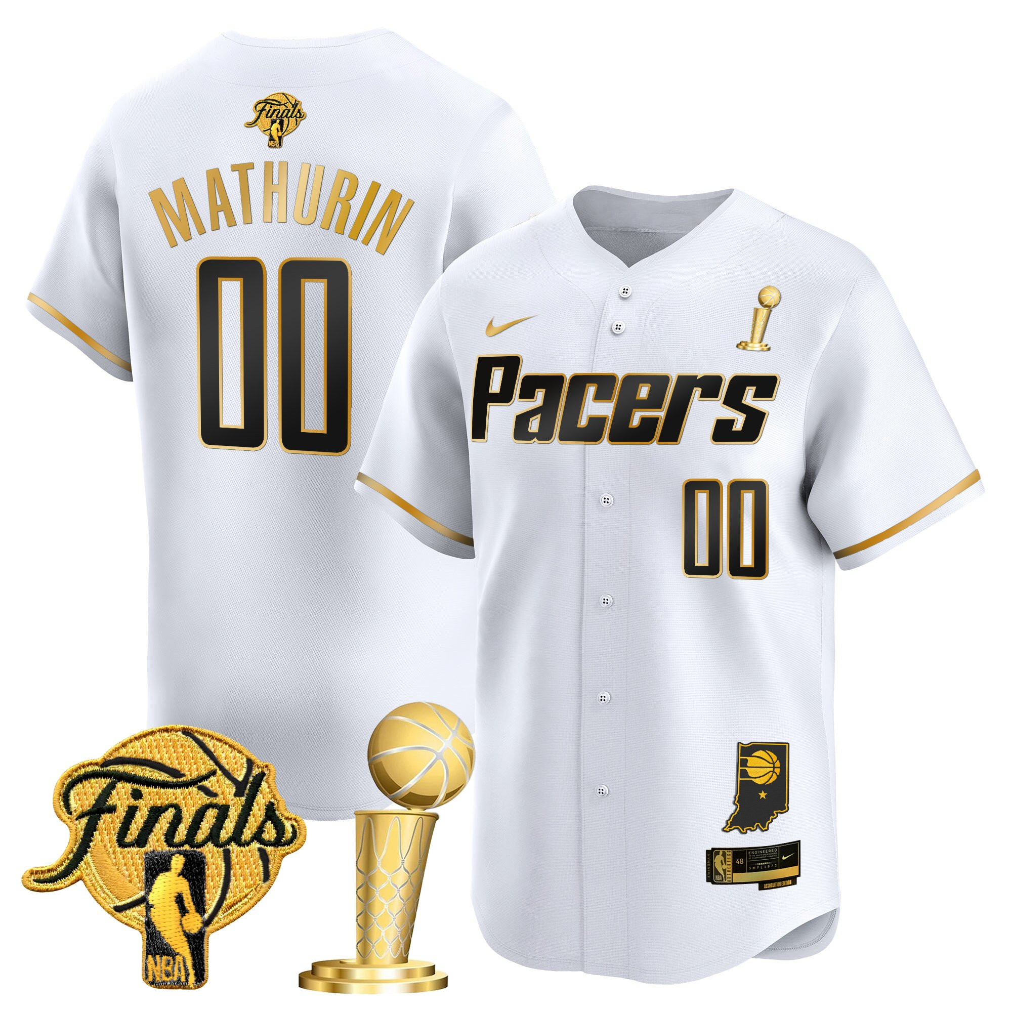 Men's Indiana Pacers 2025 Champions Vapor Baseball Jersey - All Stitched