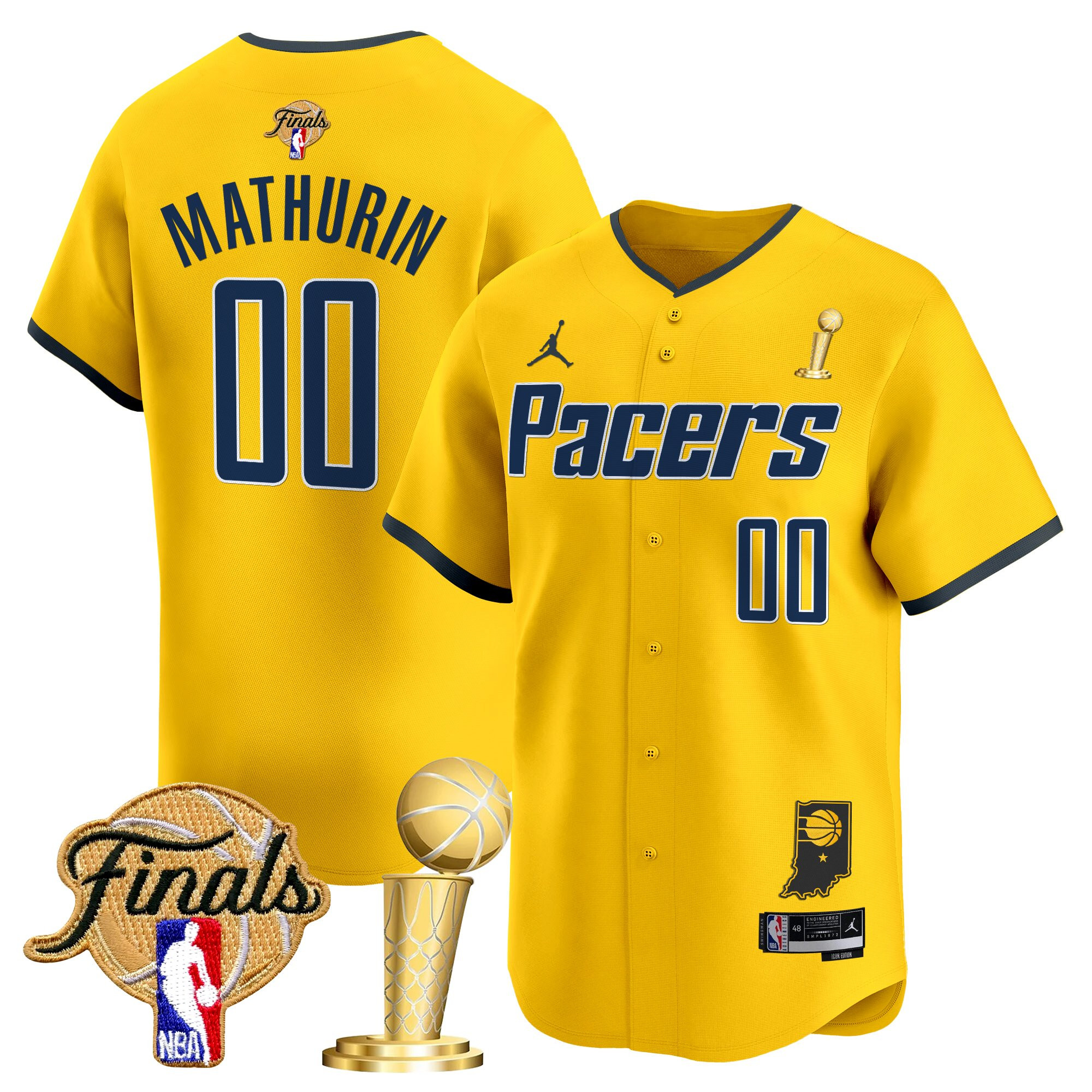 Men's Indiana Pacers 2025 Champions Vapor Baseball Jersey - All Stitched