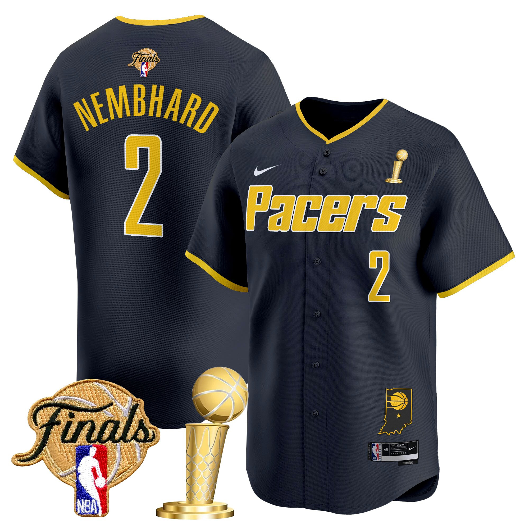 Men's Indiana Pacers 2025 Champions Vapor Baseball Jersey - All Stitched