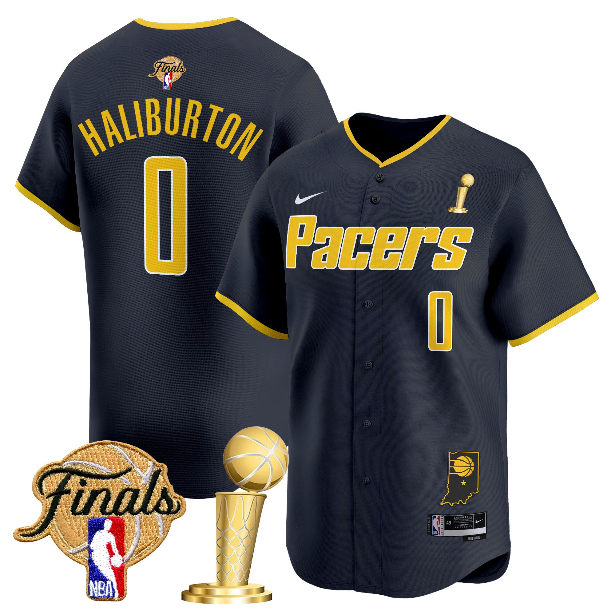Men's Indiana Pacers 2025 Champions Vapor Baseball Jersey - All Stitched