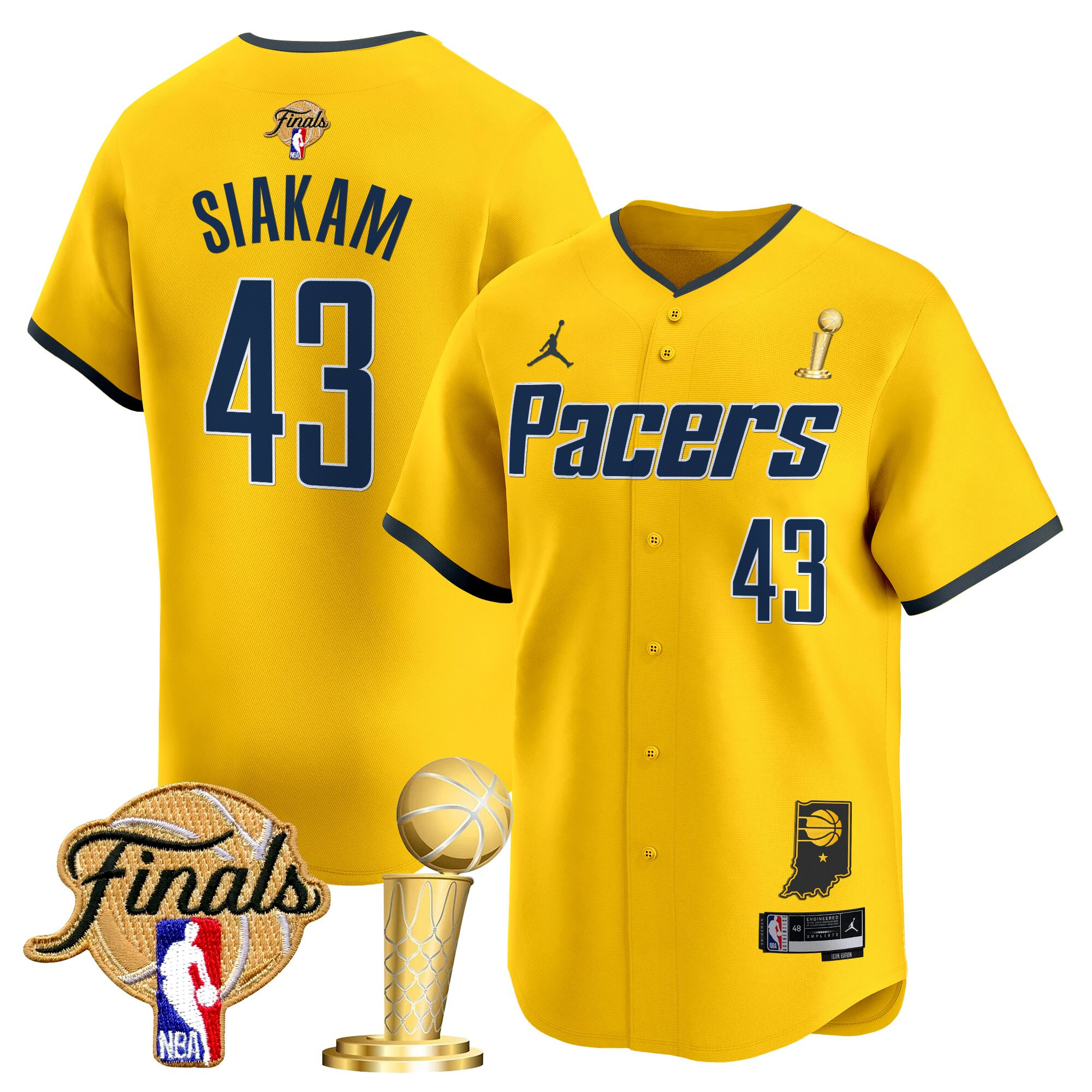 Men's Indiana Pacers 2025 Champions Vapor Baseball Jersey - All Stitched