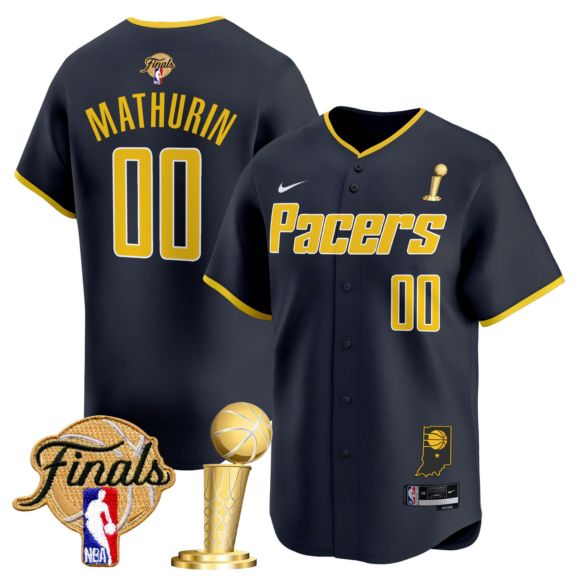Men's Indiana Pacers 2025 Champions Vapor Baseball Jersey - All Stitched