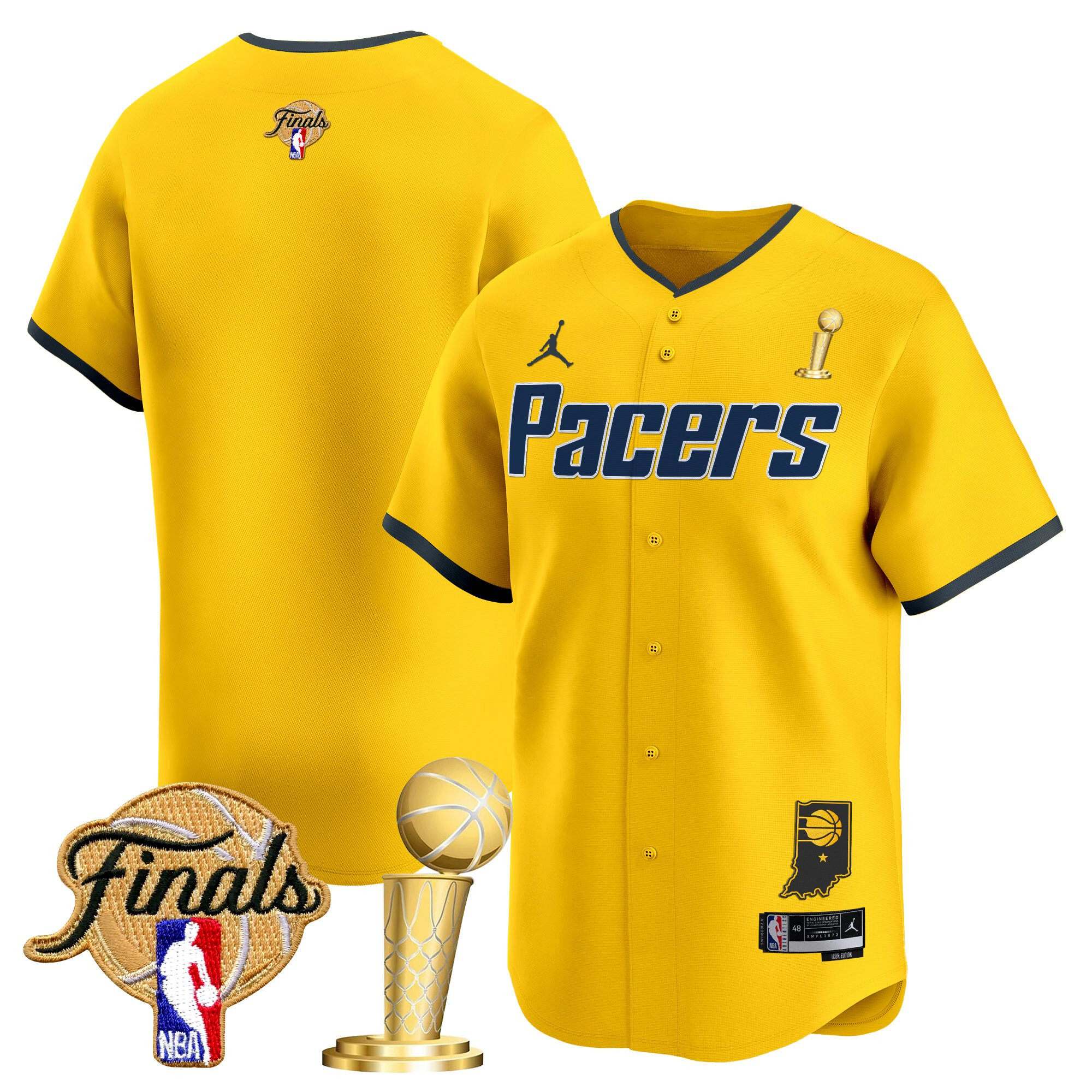Men's Indiana Pacers 2025 Champions Vapor Baseball Jersey - All Stitched