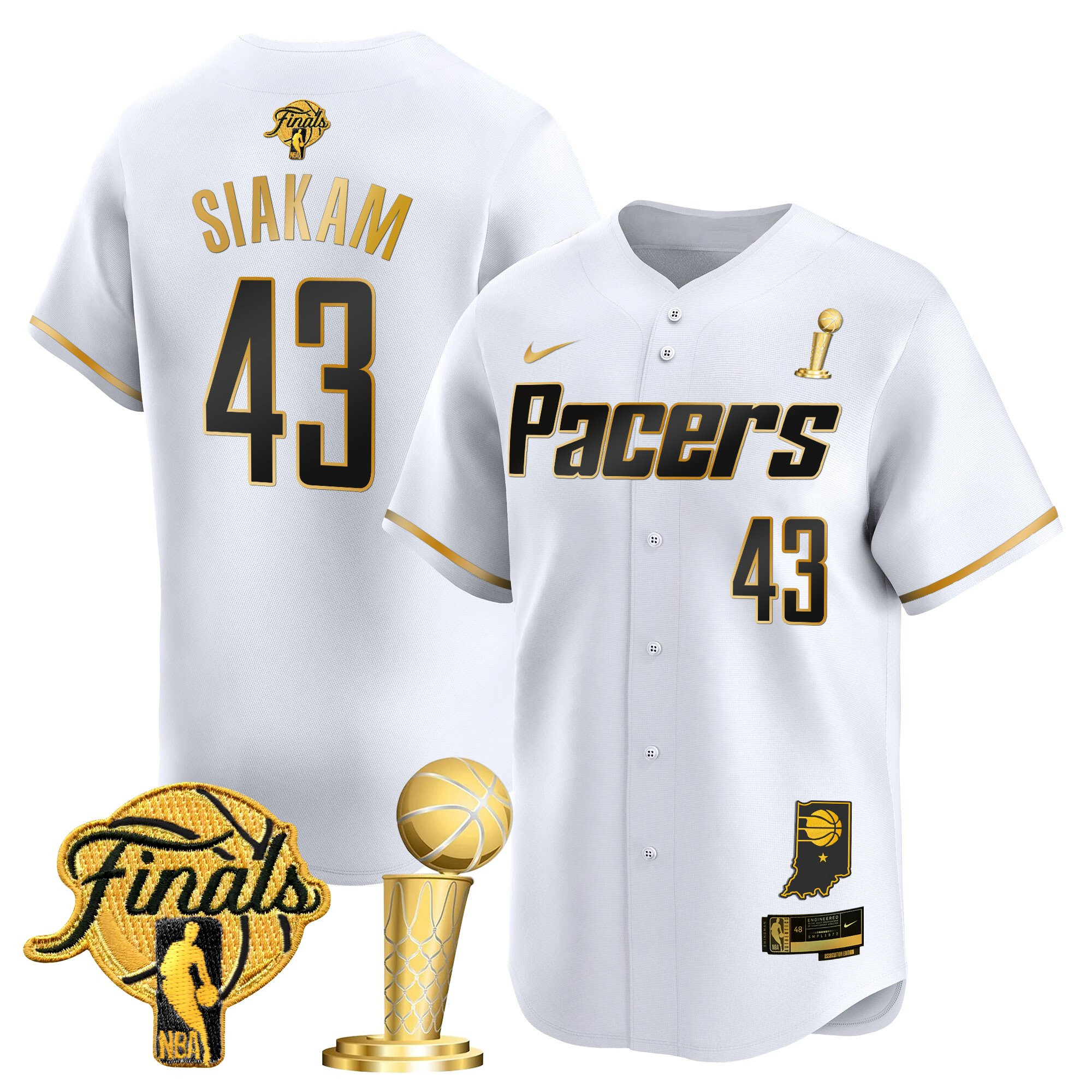 Men's Indiana Pacers 2025 Champions Vapor Baseball Jersey - All Stitched