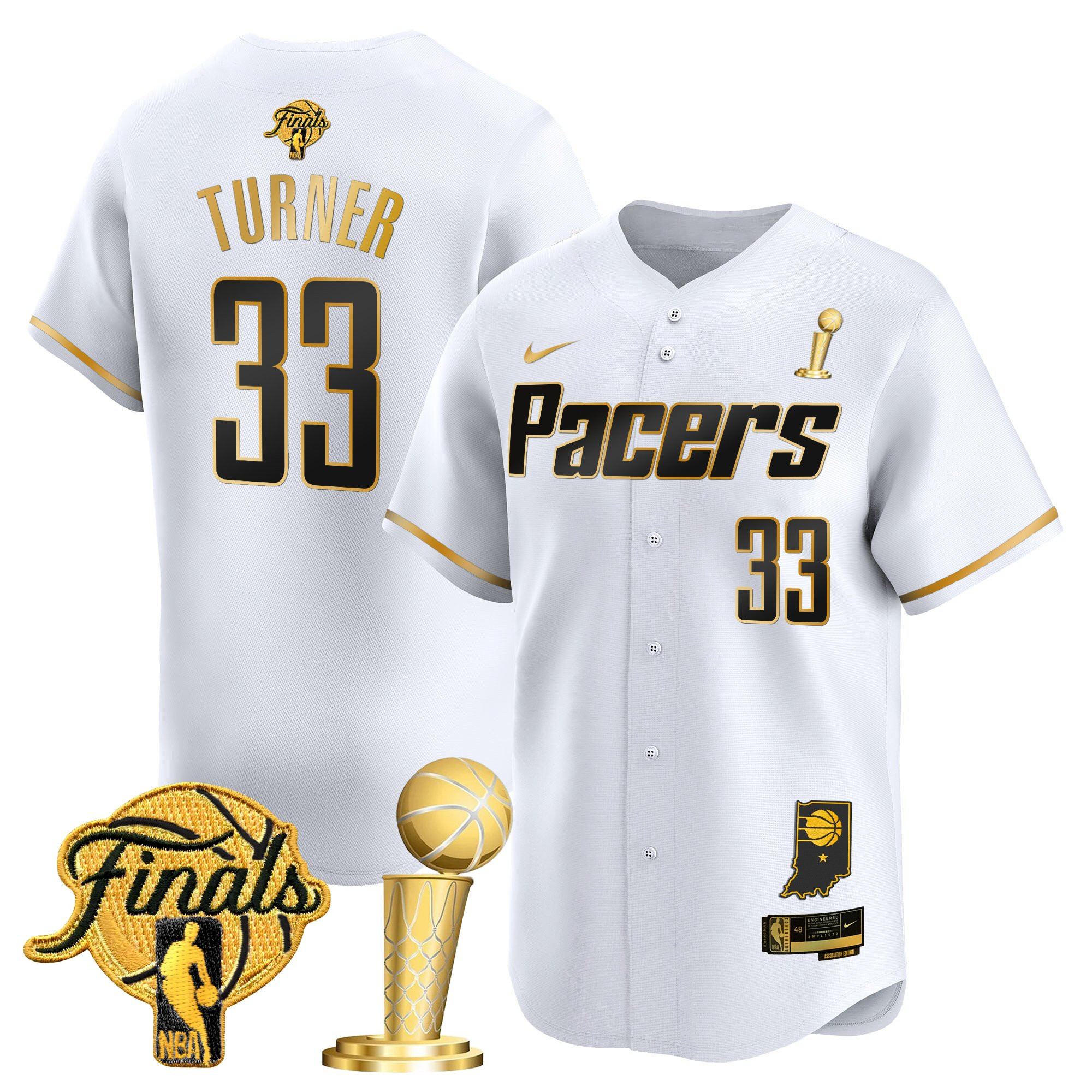 Men's Indiana Pacers 2025 Champions Vapor Baseball Jersey - All Stitched