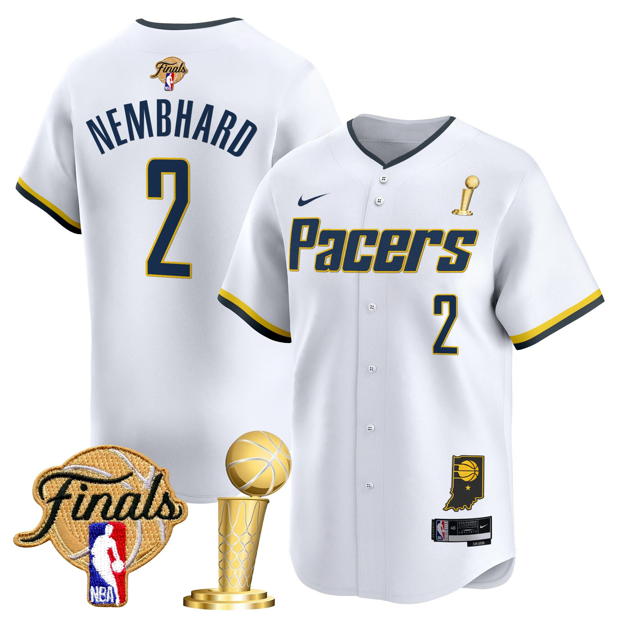 Men's Indiana Pacers 2025 Champions Vapor Baseball Jersey - All Stitched
