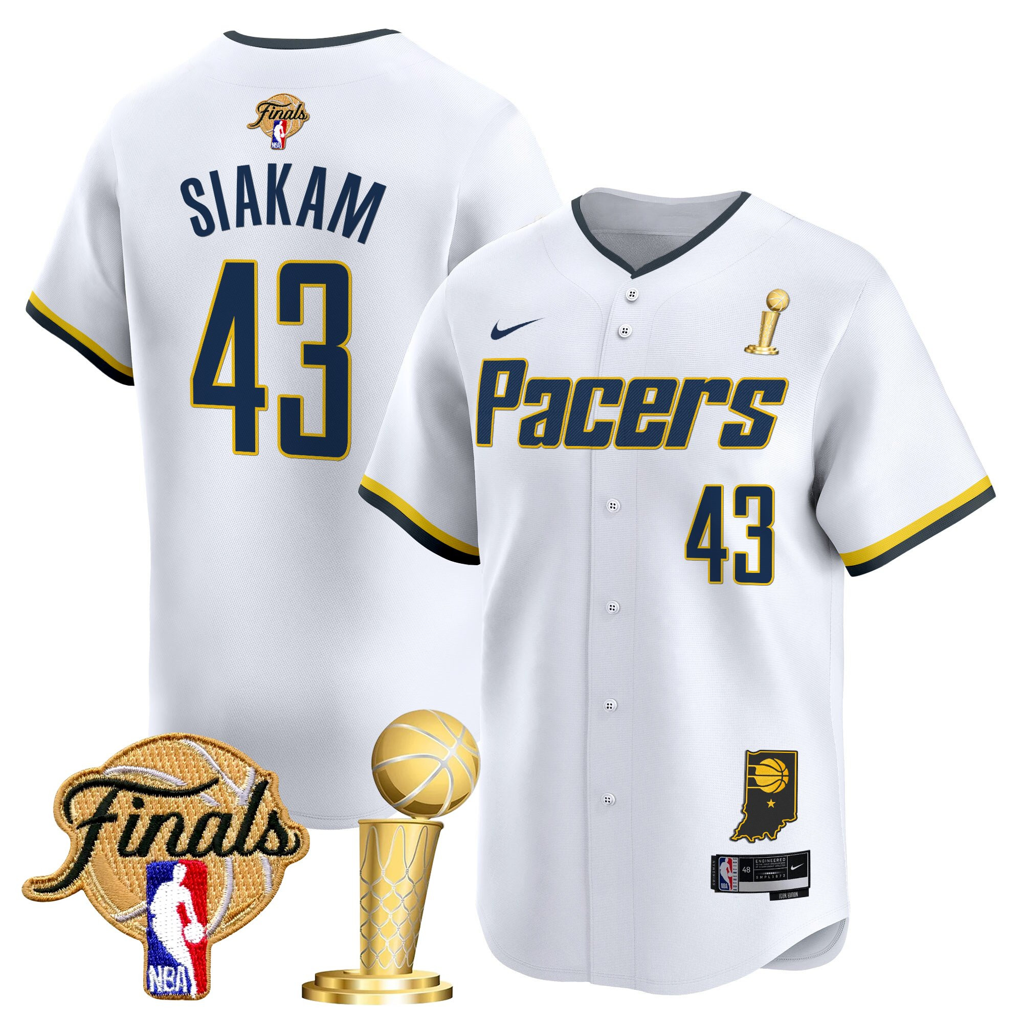 Men's Indiana Pacers 2025 Champions Vapor Baseball Jersey - All Stitched