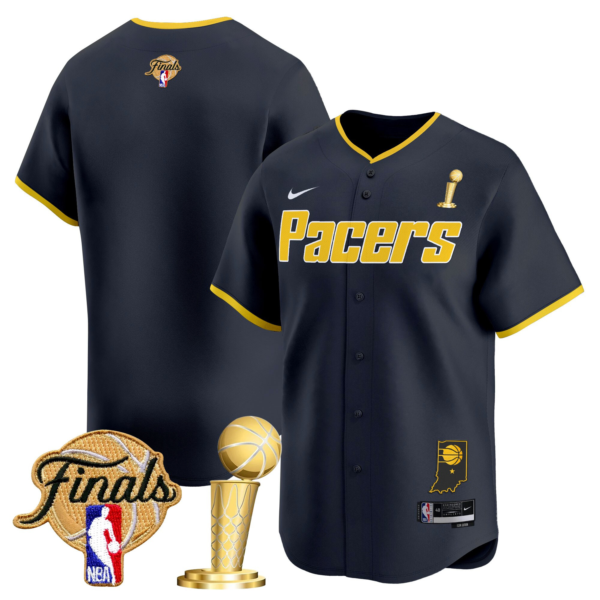 Men's Indiana Pacers 2025 Champions Vapor Baseball Jersey - All Stitched