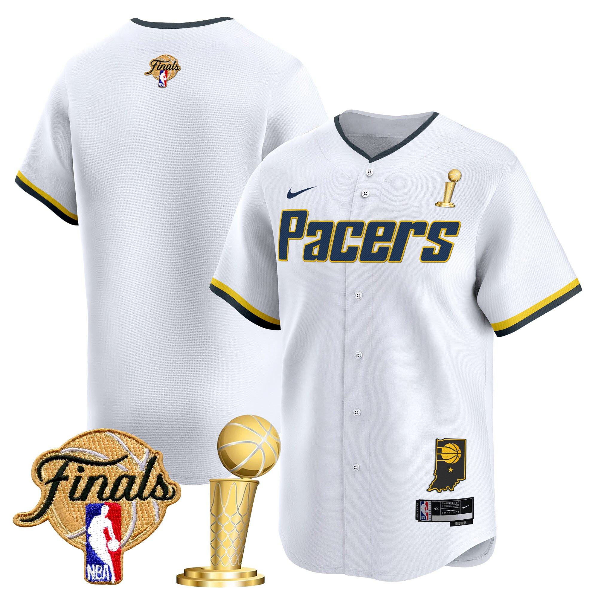 Men's Indiana Pacers 2025 Champions Vapor Baseball Jersey - All Stitched