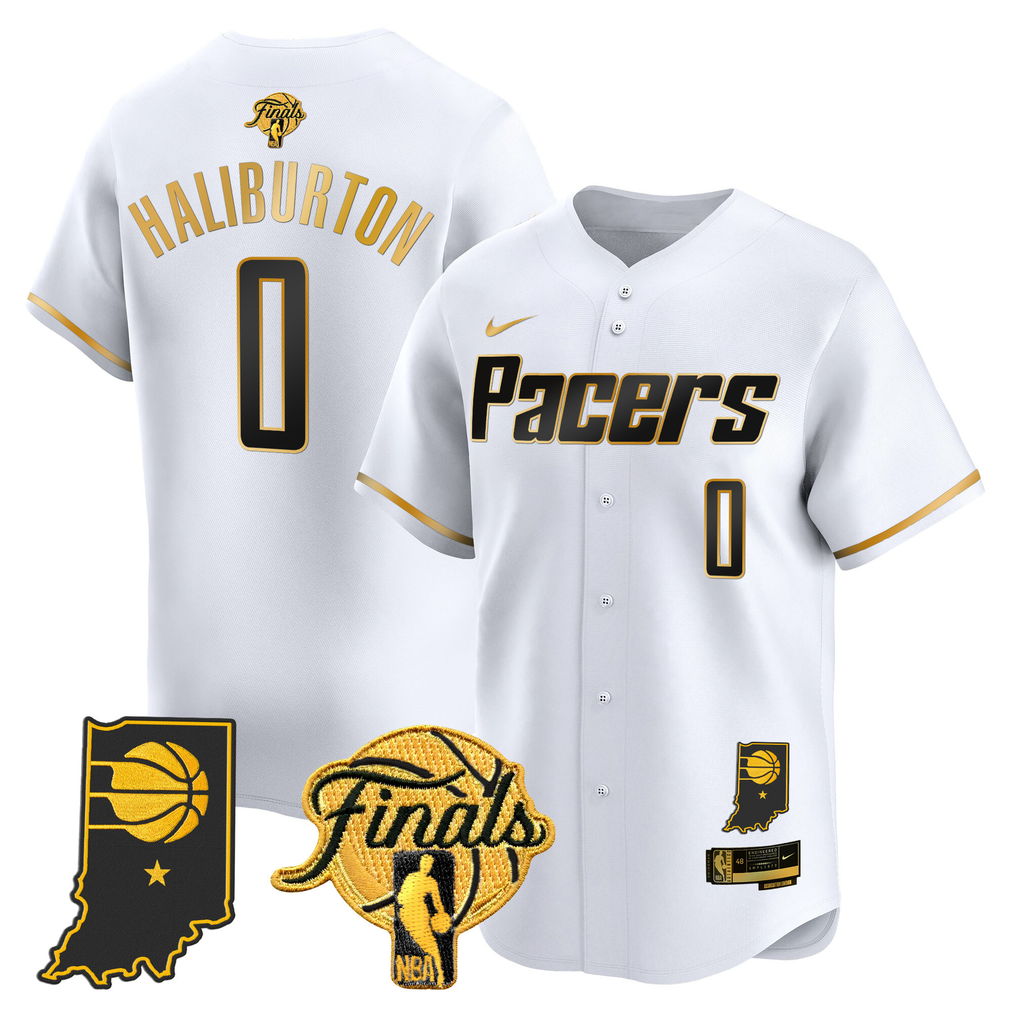 Men's Indiana Pacers 2025 Finals Vapor Baseball Jersey - All Stitched