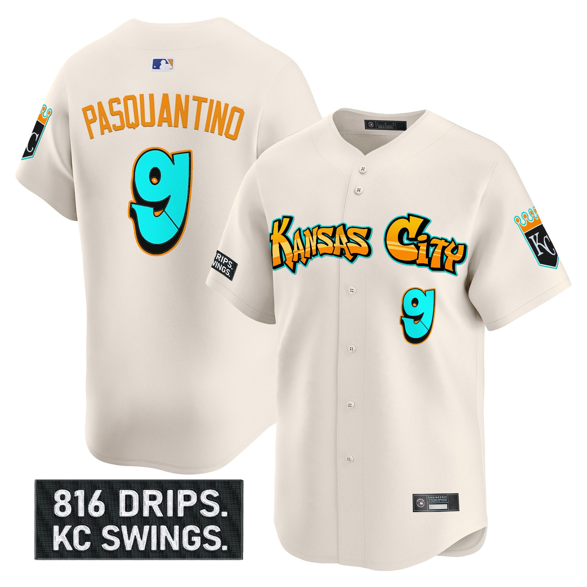 Men's Kansas City Royals 'Graffiti Crown Drop Edition' Vapor Premier Limited Jersey - All Stitched