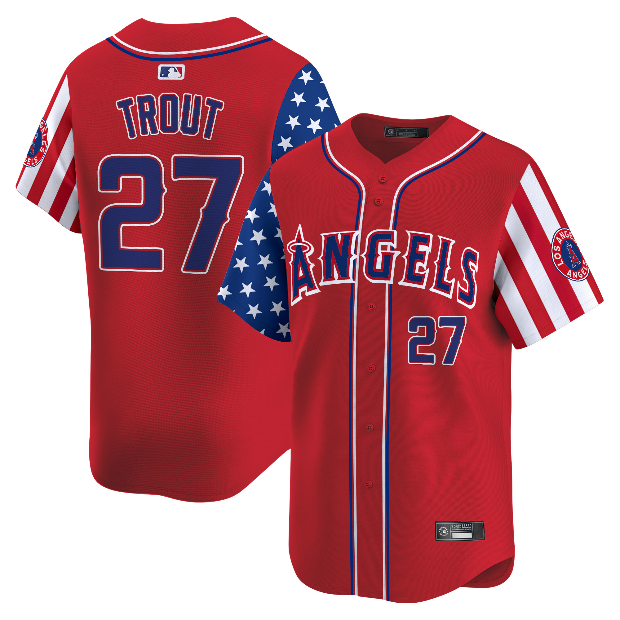 Men's Los Angeles Angels 2025 Independence Day Vapor Premier Limited Jersey - All Stitched