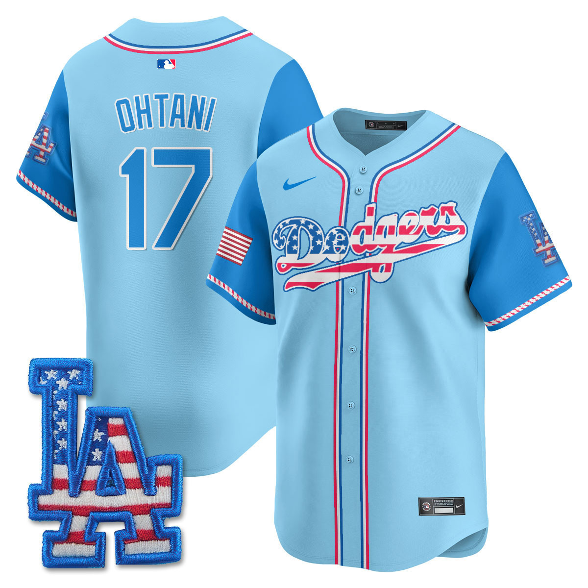 Men's Los Angeles Dodgers 2025 Fourth of July Vapor Premier Limited Jersey - All Stitched