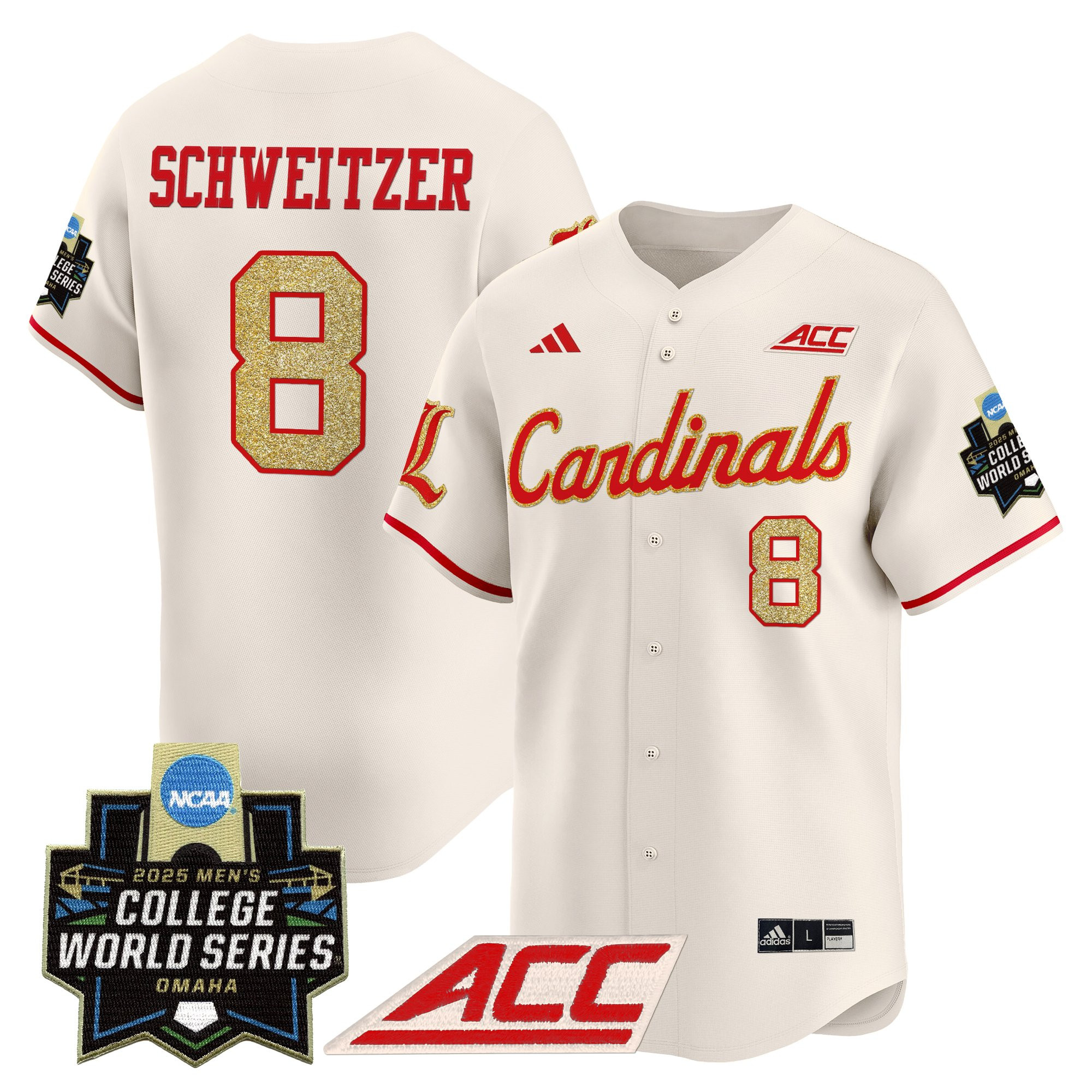 Men's Louisville Cardinals 2025 World Series Vapor Premier Limited Jersey - All Stitched