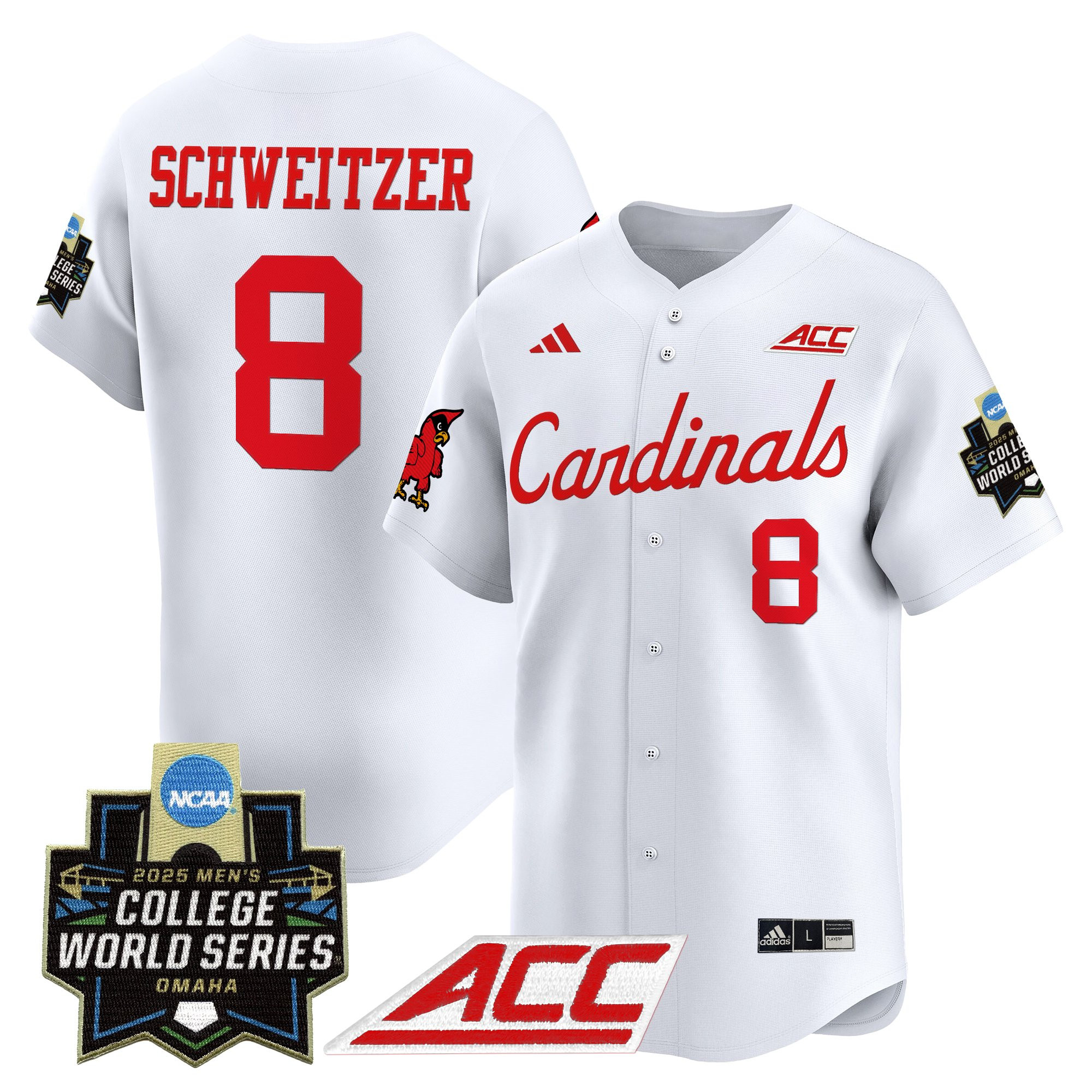 Men's Louisville Cardinals 2025 World Series Vapor Premier Limited Jersey - All Stitched