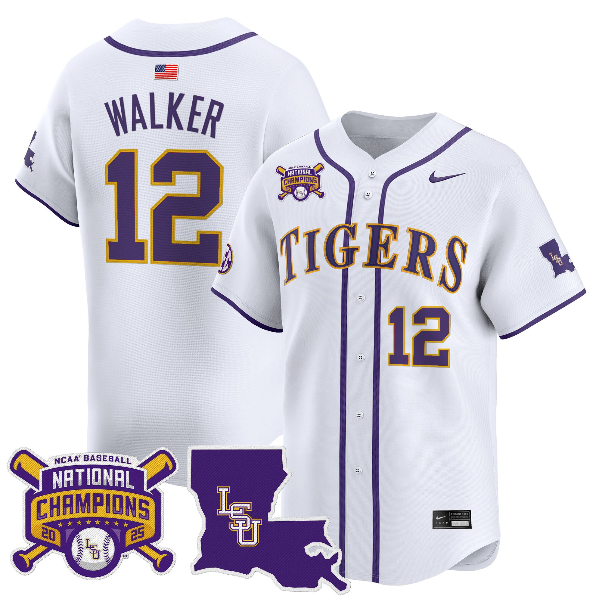 Men's LSU Tigers 2025 College World Series Champions Vapor Premier Limited Jersey - All Stitched