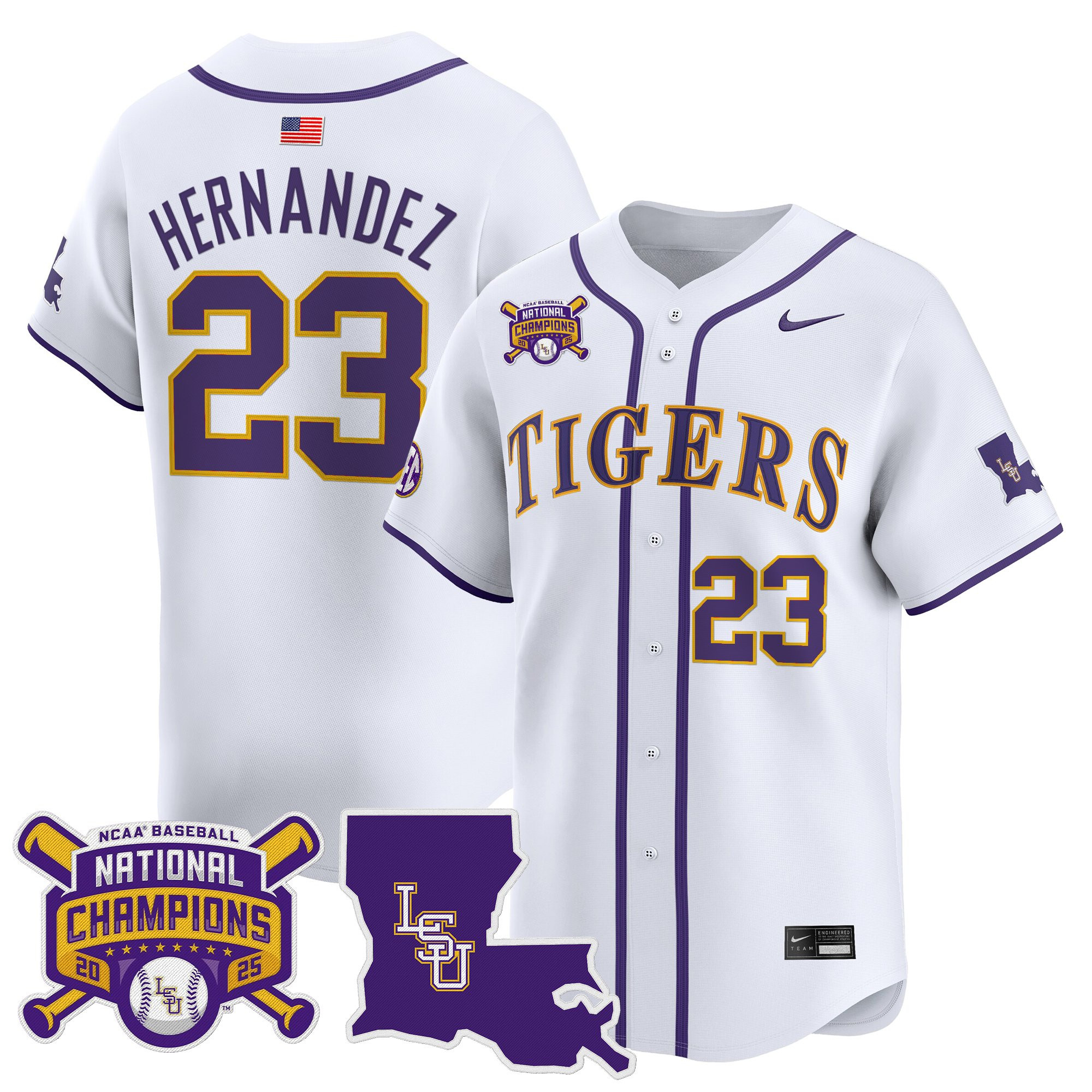 Men's LSU Tigers 2025 College World Series Champions Vapor Premier Limited Jersey - All Stitched