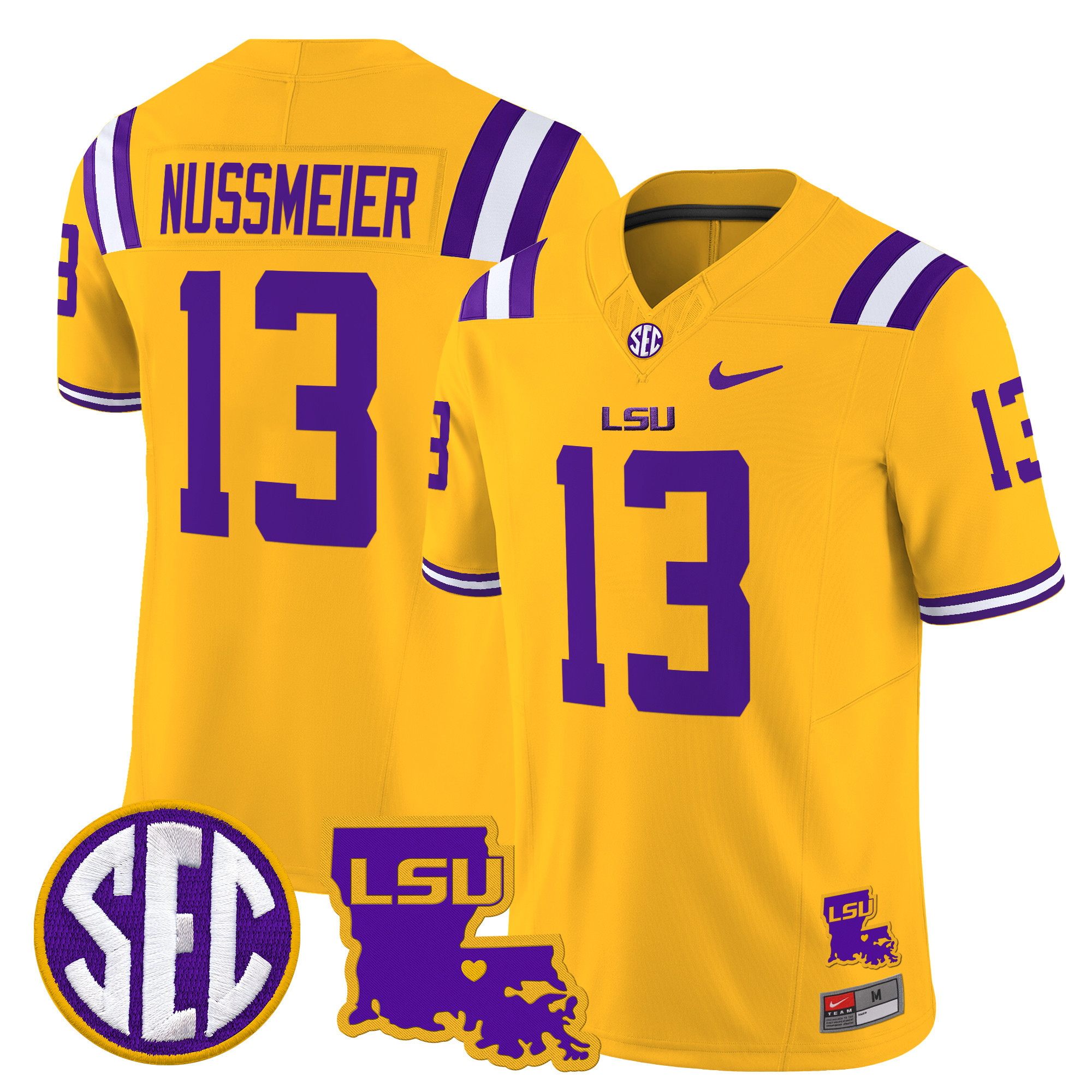 Men's LSU Tigers 2025 Louisiana Patch Vapor Limited Jersey - All Stitched