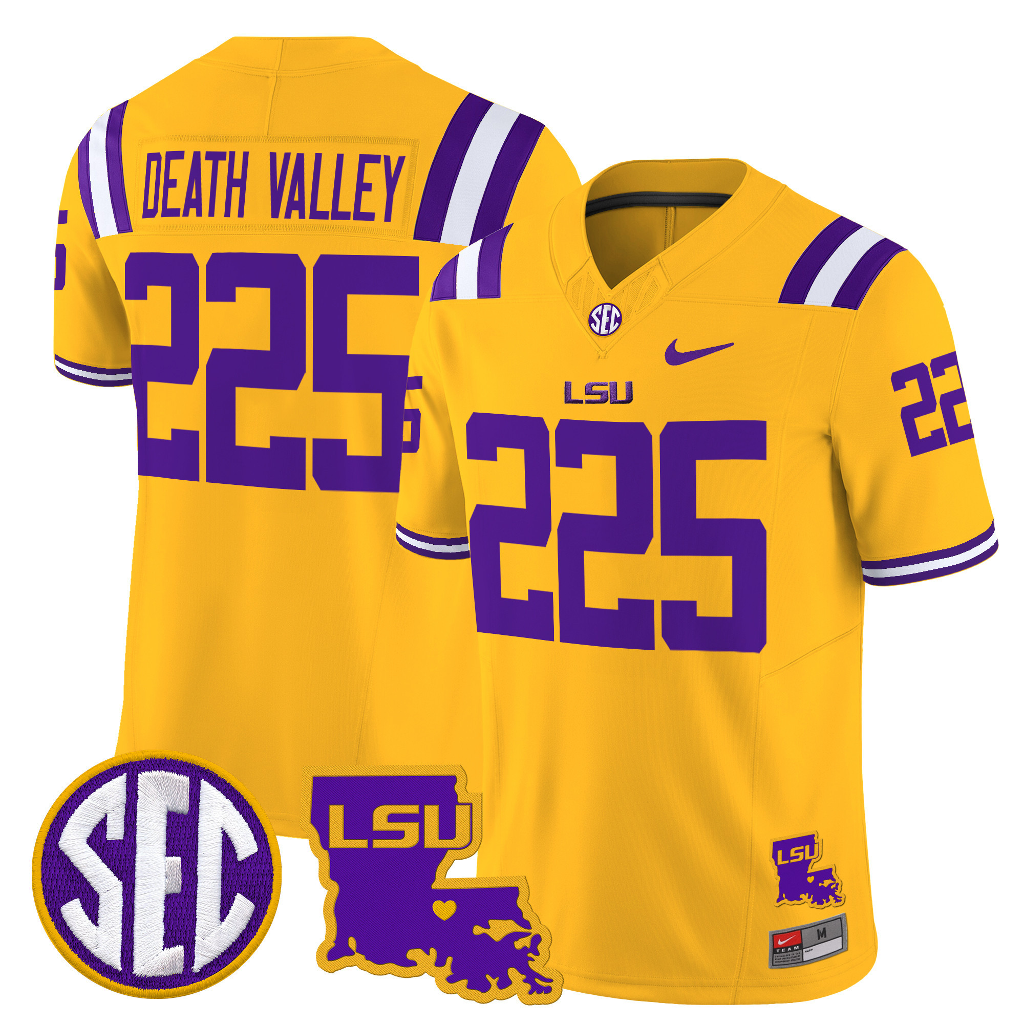 Men's LSU Tigers 2025 Louisiana Patch Vapor Limited Jersey - All Stitched