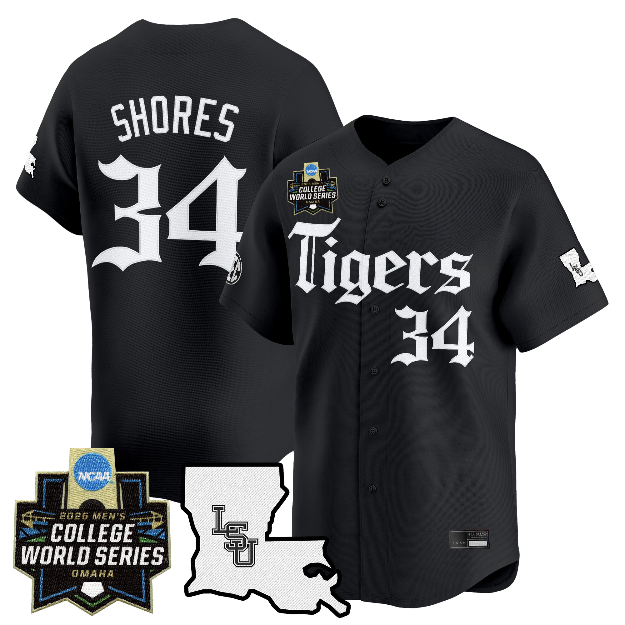 Men's LSU Tigers 2025 World Series 'Gothic Geaux Edition' Vapor Premier Limited Jersey - All Stitched