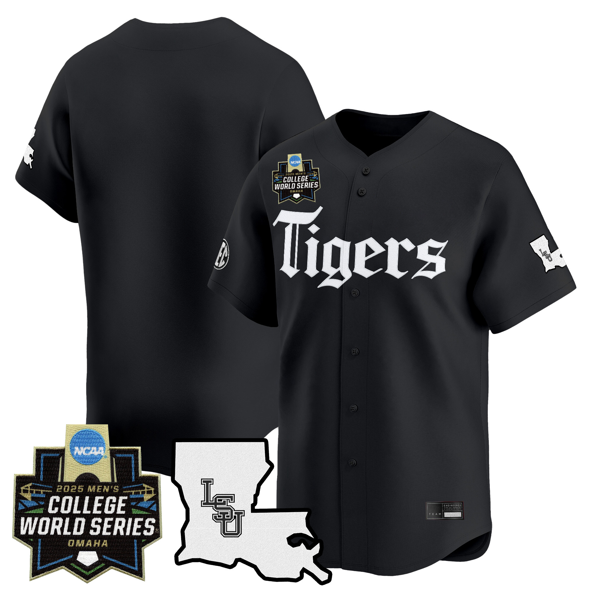 Men's LSU Tigers 2025 World Series 'Gothic Geaux Edition' Vapor Premier Limited Jersey - All Stitched