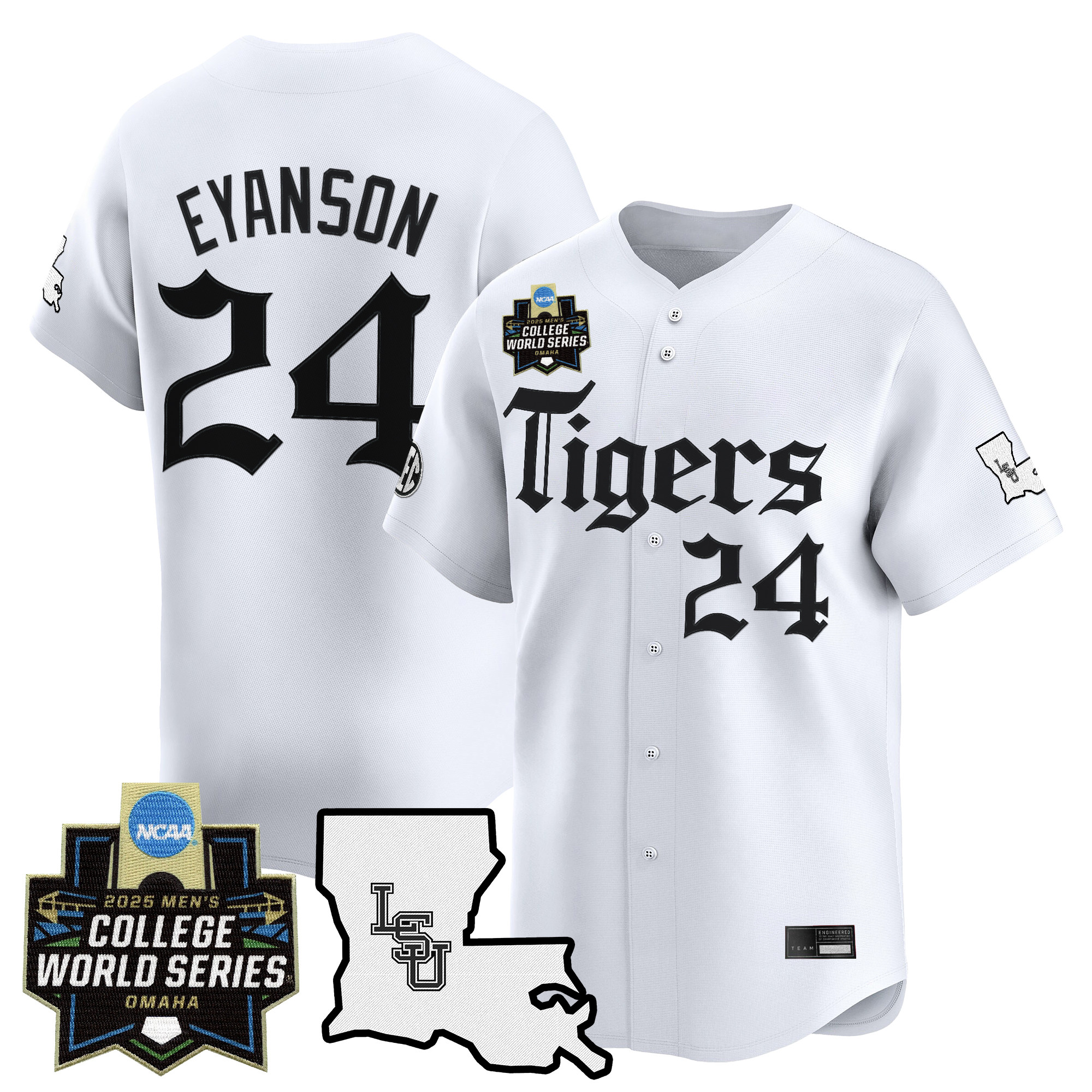 Men's LSU Tigers 2025 World Series 'Gothic Geaux Edition' Vapor Premier Limited Jersey - All Stitched