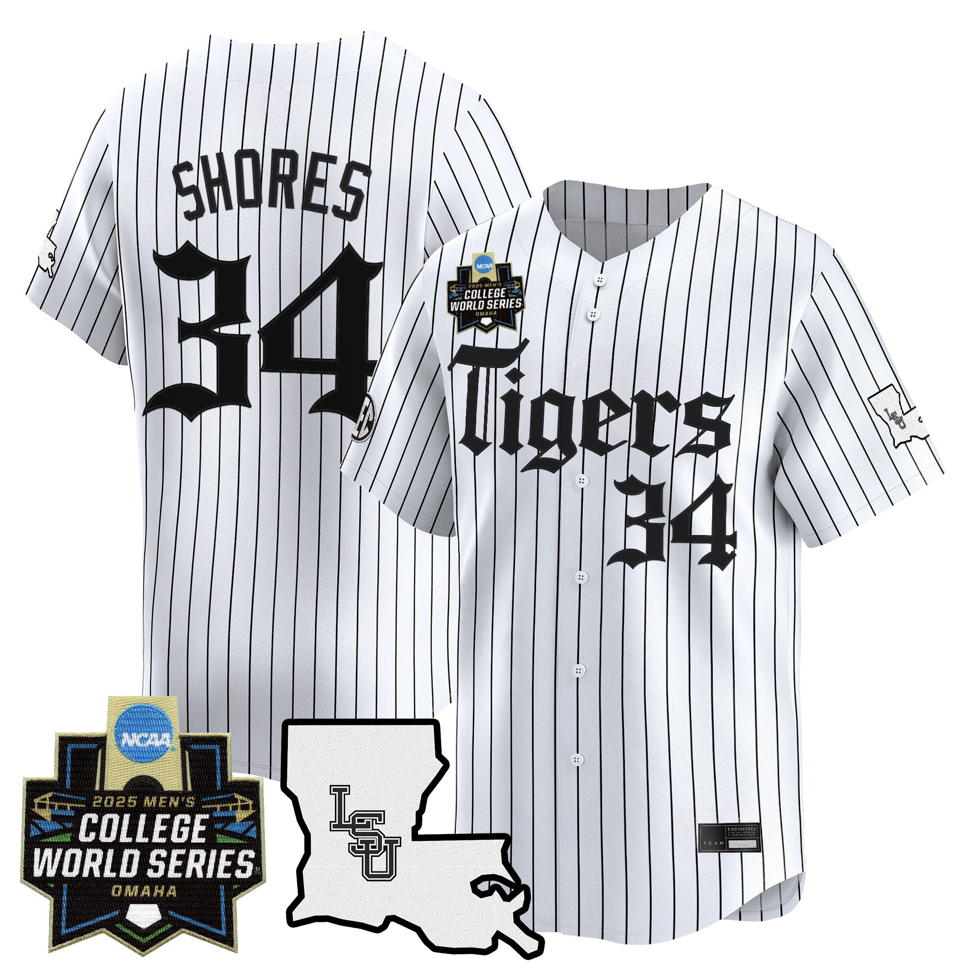Men's LSU Tigers 2025 World Series 'Gothic Geaux Edition' Vapor Premier Limited Jersey - All Stitched