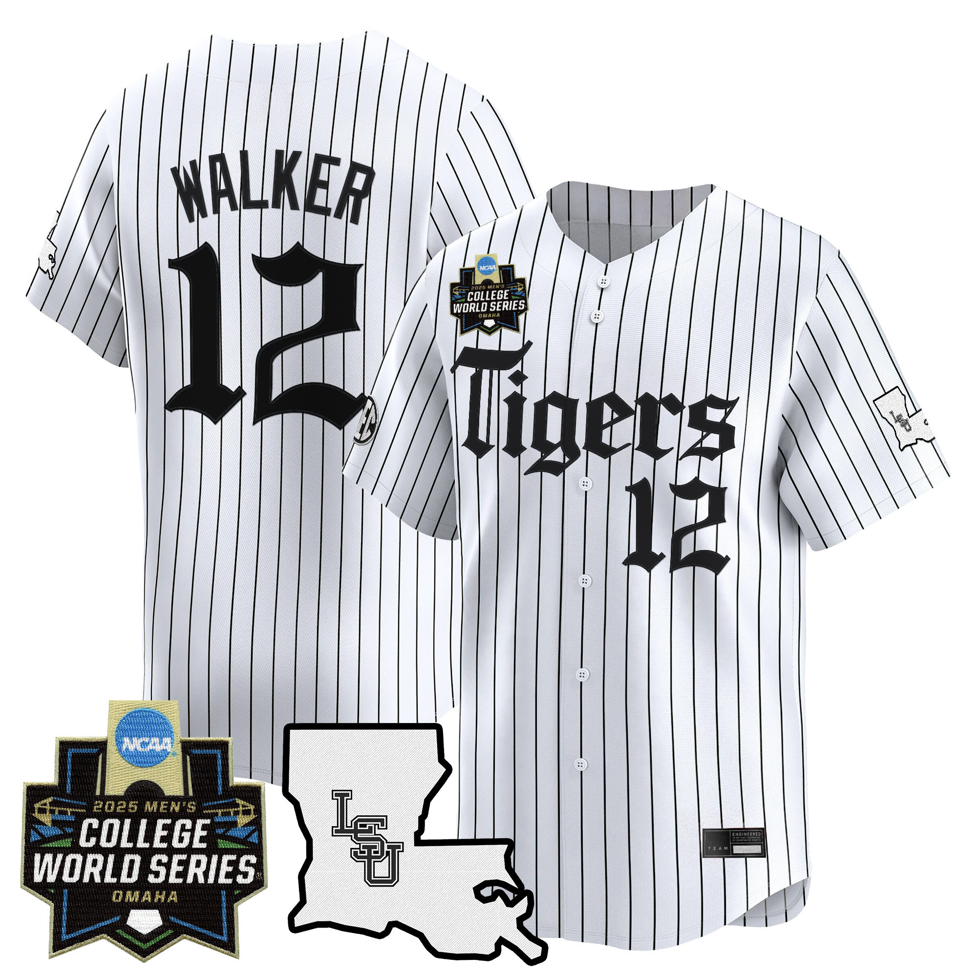 Men's LSU Tigers 2025 World Series 'Gothic Geaux Edition' Vapor Premier Limited Jersey - All Stitched