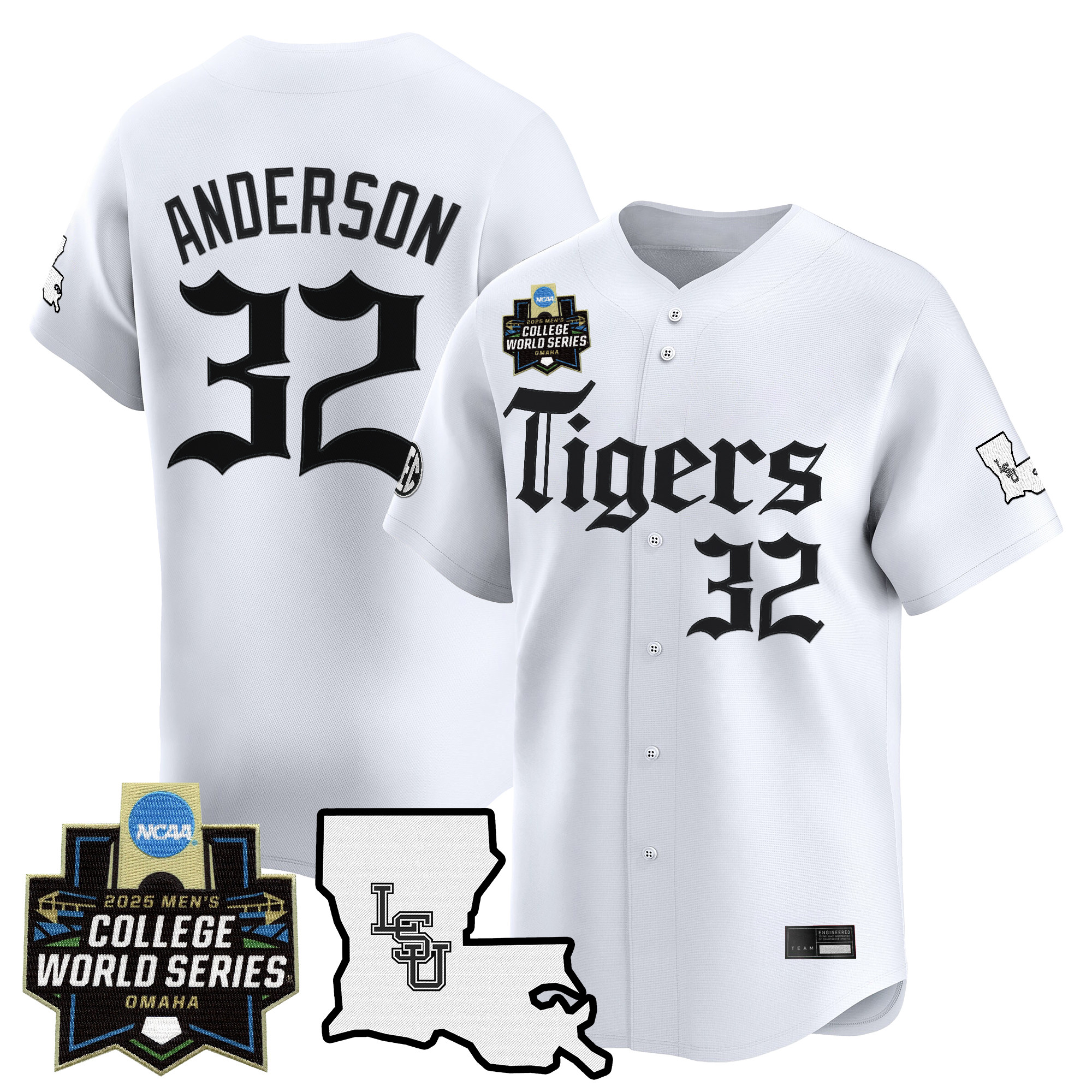 Men's LSU Tigers 2025 World Series 'Gothic Geaux Edition' Vapor Premier Limited Jersey - All Stitched