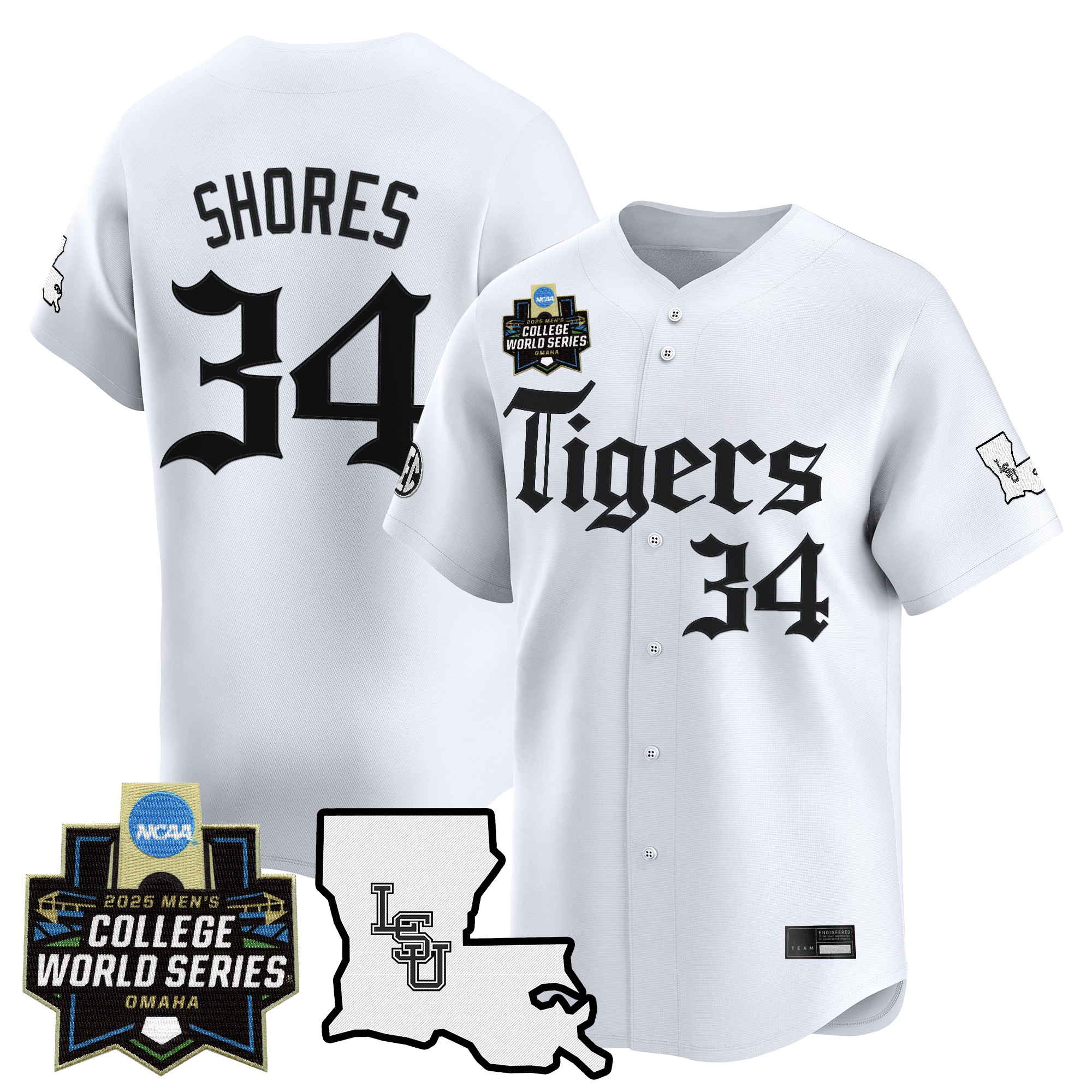 Men's LSU Tigers 2025 World Series 'Gothic Geaux Edition' Vapor Premier Limited Jersey - All Stitched