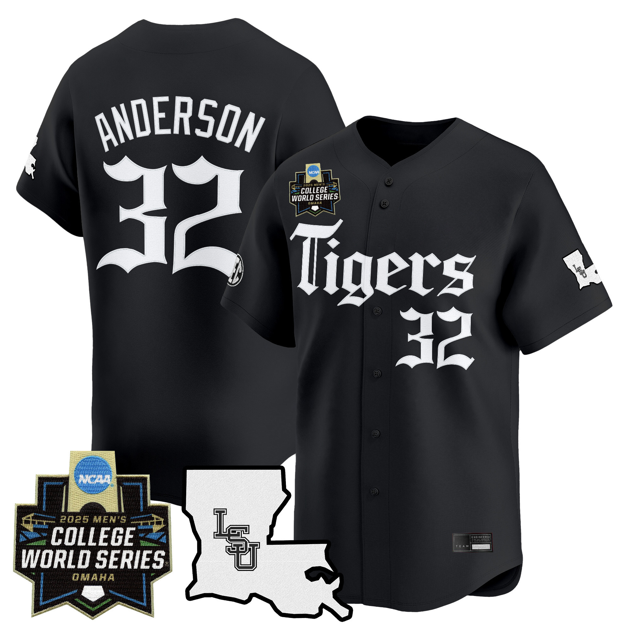 Men's LSU Tigers 2025 World Series 'Gothic Geaux Edition' Vapor Premier Limited Jersey - All Stitched
