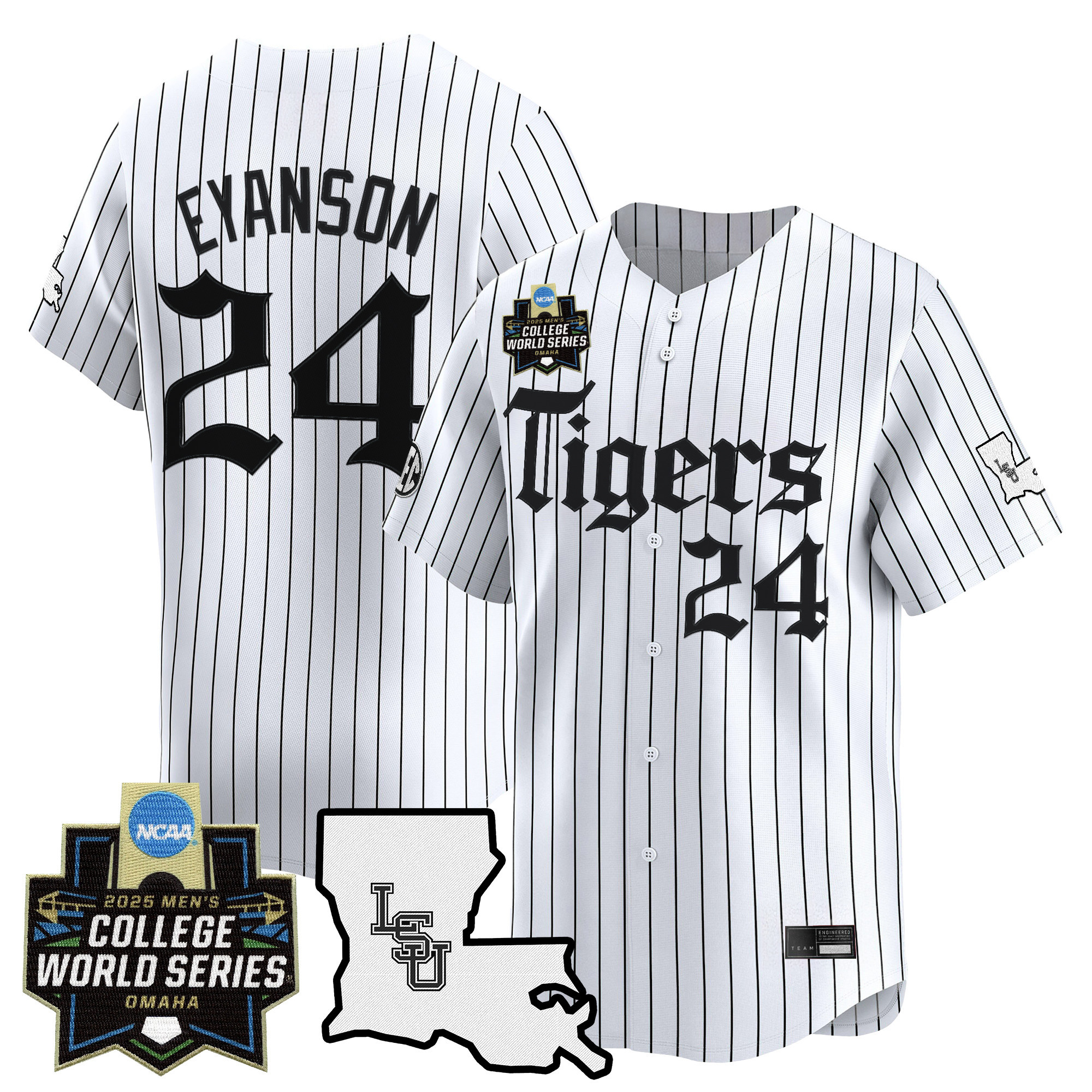 Men's LSU Tigers 2025 World Series 'Gothic Geaux Edition' Vapor Premier Limited Jersey - All Stitched