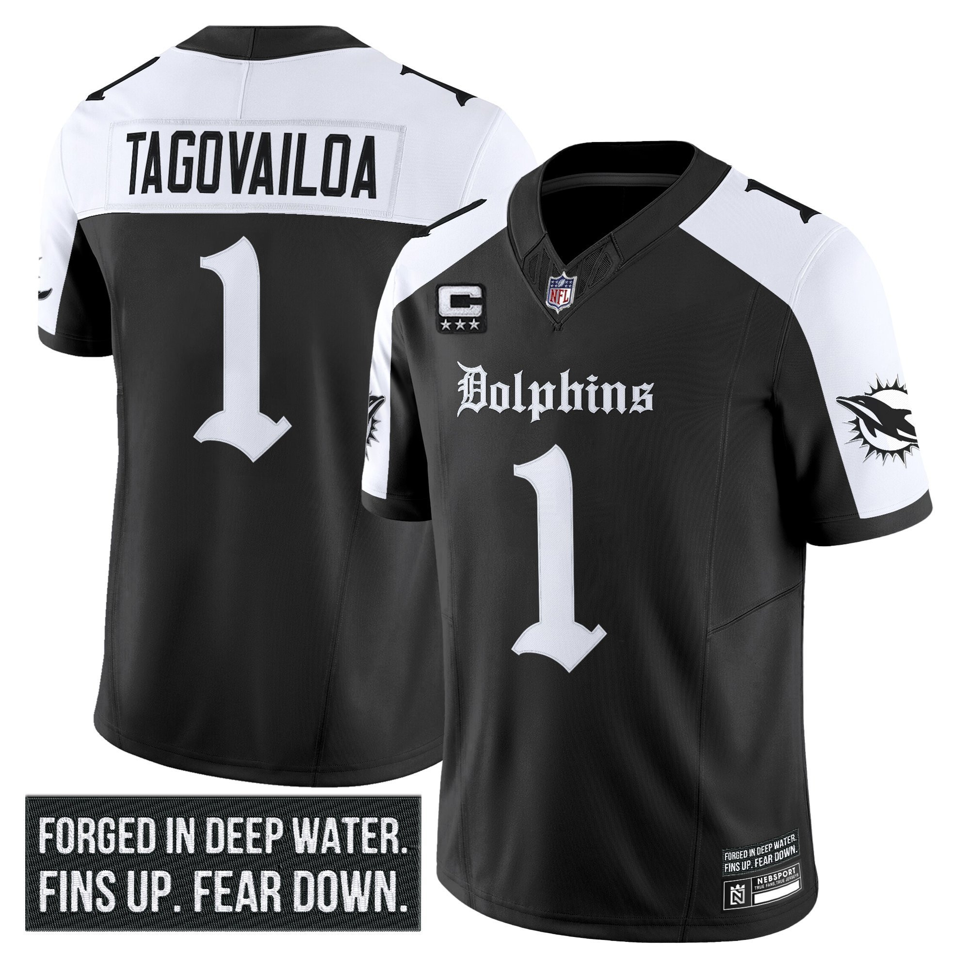 Men's Miami Dolphins 'Gothic Deep Water Edition' Vapor Limited Jersey - All Stitched