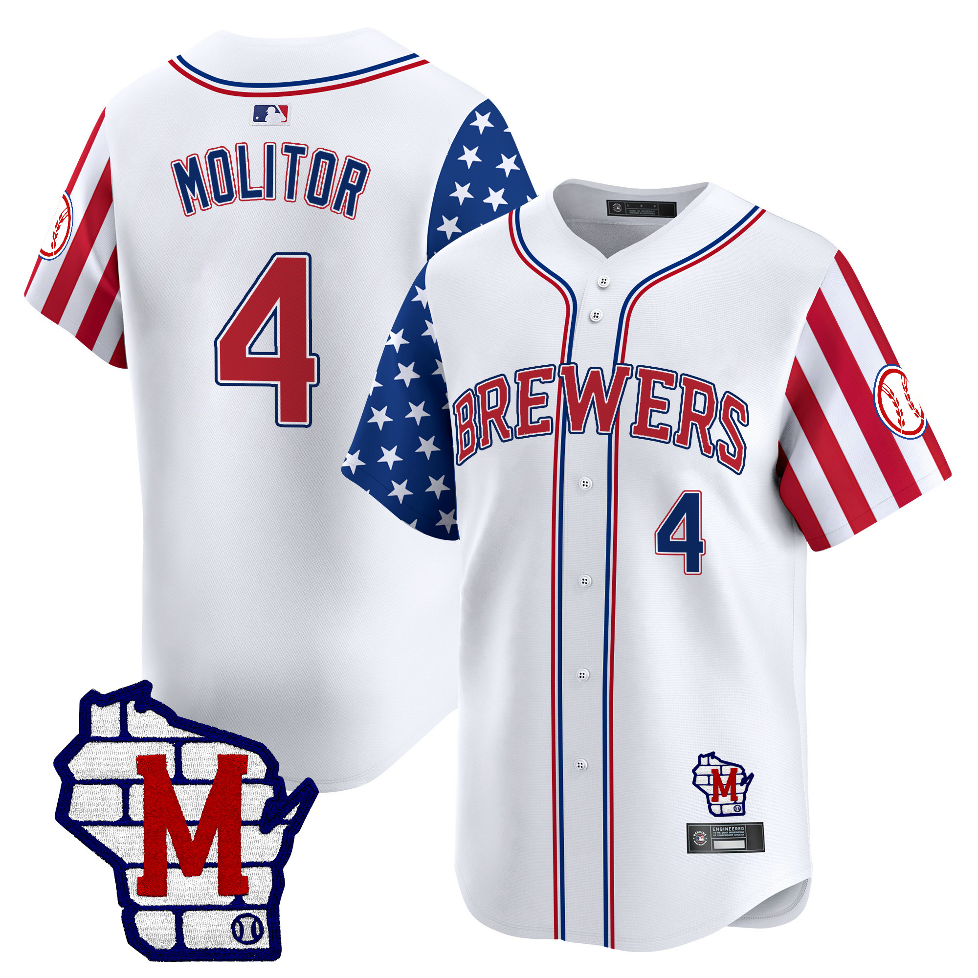 Men's Milwaukee Brewers 2025 Independence Day Vapor Premier Limited Jersey - All Stitched
