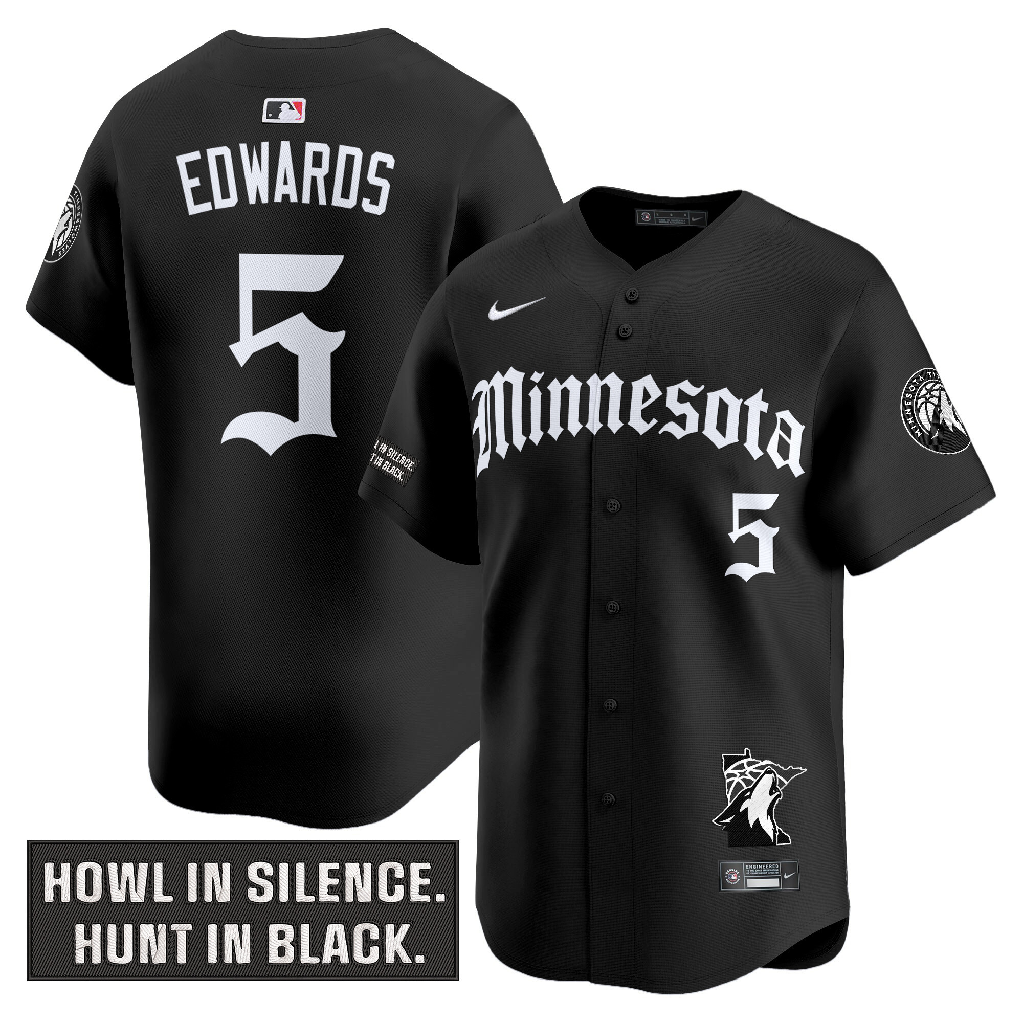 Men's Minnesota Timberwolves 2025 'Gothic North Howl Edition' Vapor Baseball Jersey - All Stitched