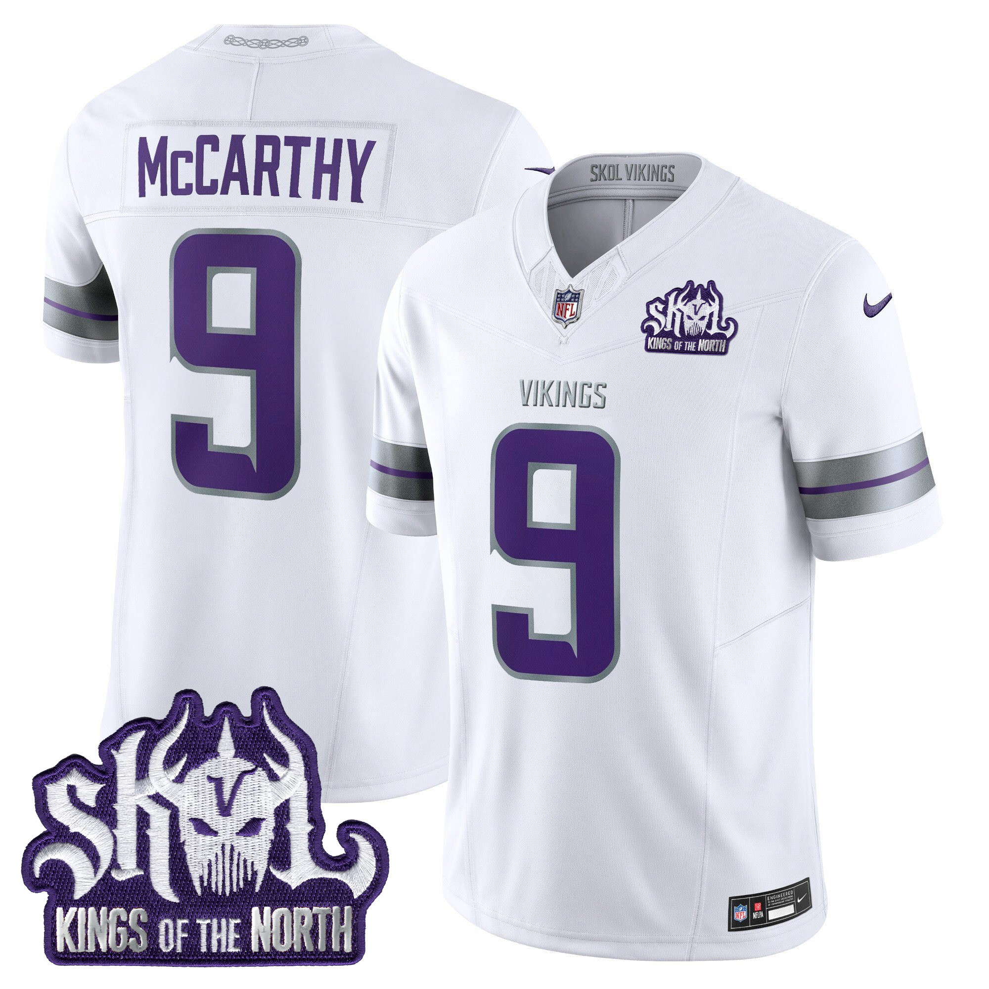 Men's Minnesota Vikings 2025 Winter Warrior Skol Patch Vapor Limited Jersey - All Stitched