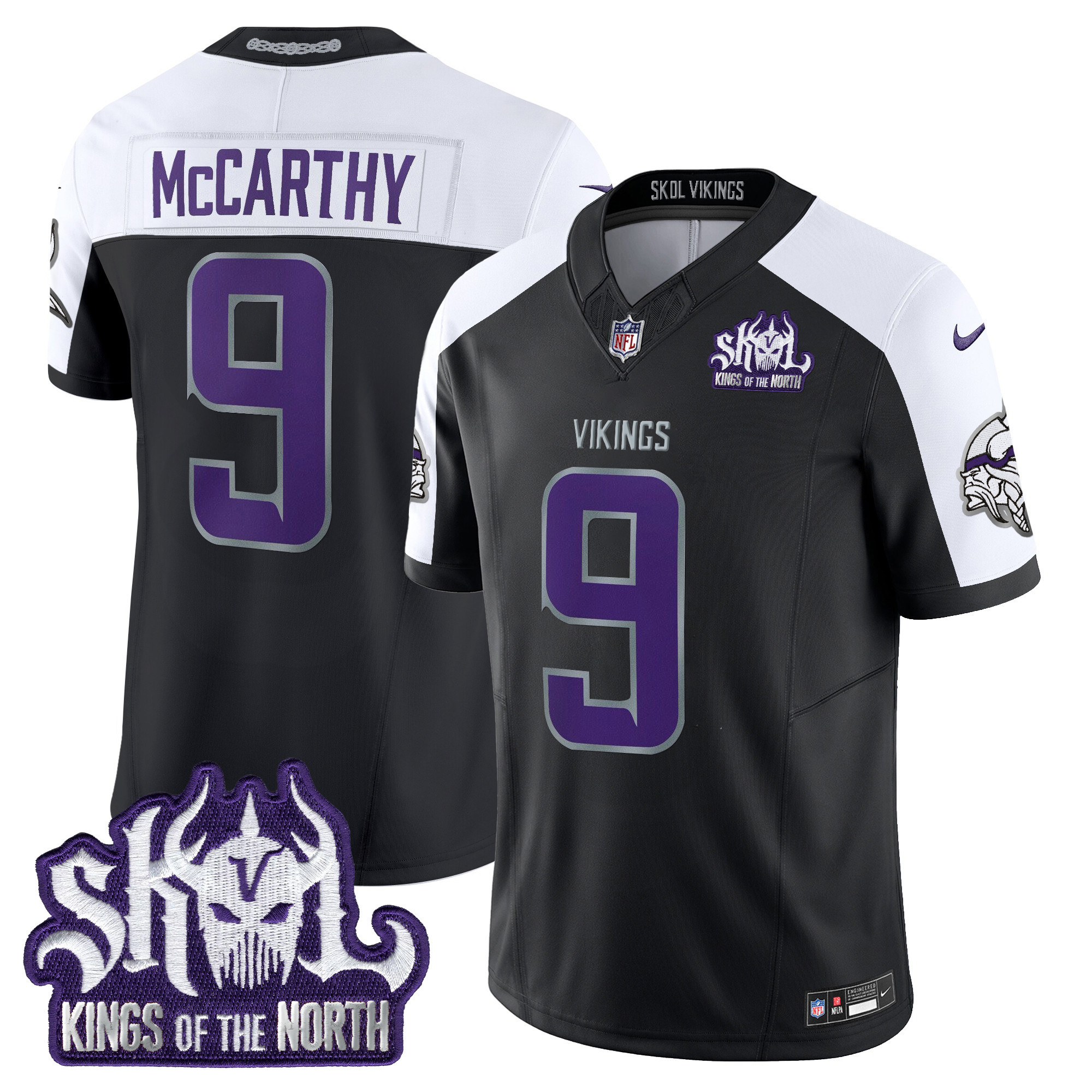 Men's Minnesota Vikings 2025 Winter Warrior Skol Patch Vapor Limited Jersey - All Stitched