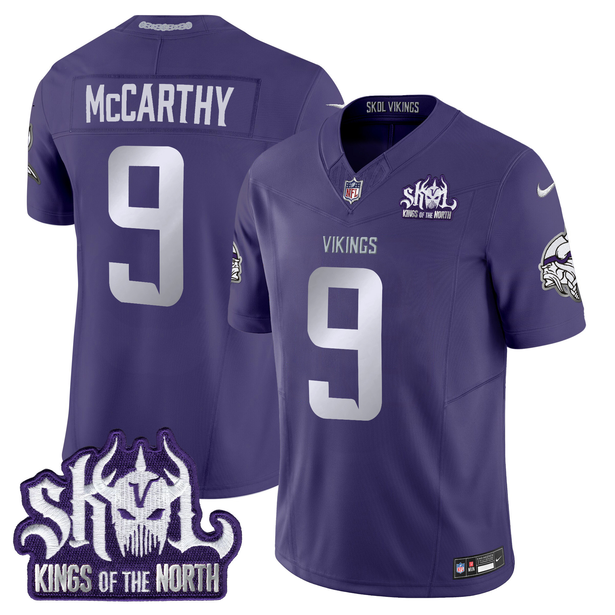 Men's Minnesota Vikings 2025 Winter Warrior Skol Patch Vapor Limited Jersey - All Stitched