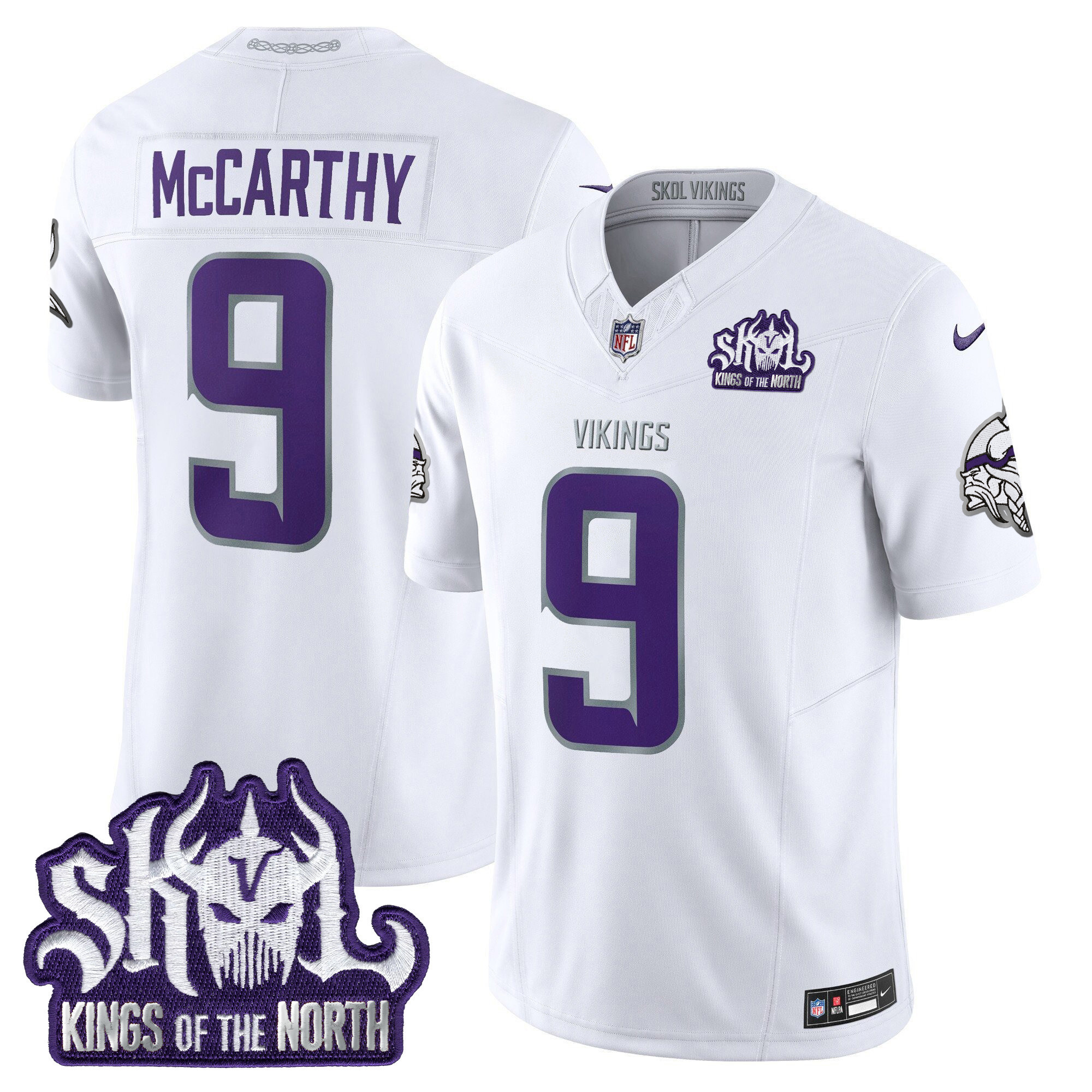 Men's Minnesota Vikings 2025 Winter Warrior Skol Patch Vapor Limited Jersey - All Stitched